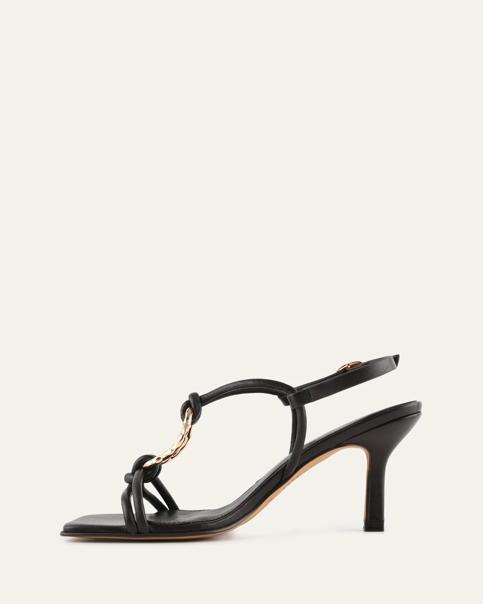 KNIGHT MID HEEL SANDALS BITTER CHOC LEATHER - Image 6