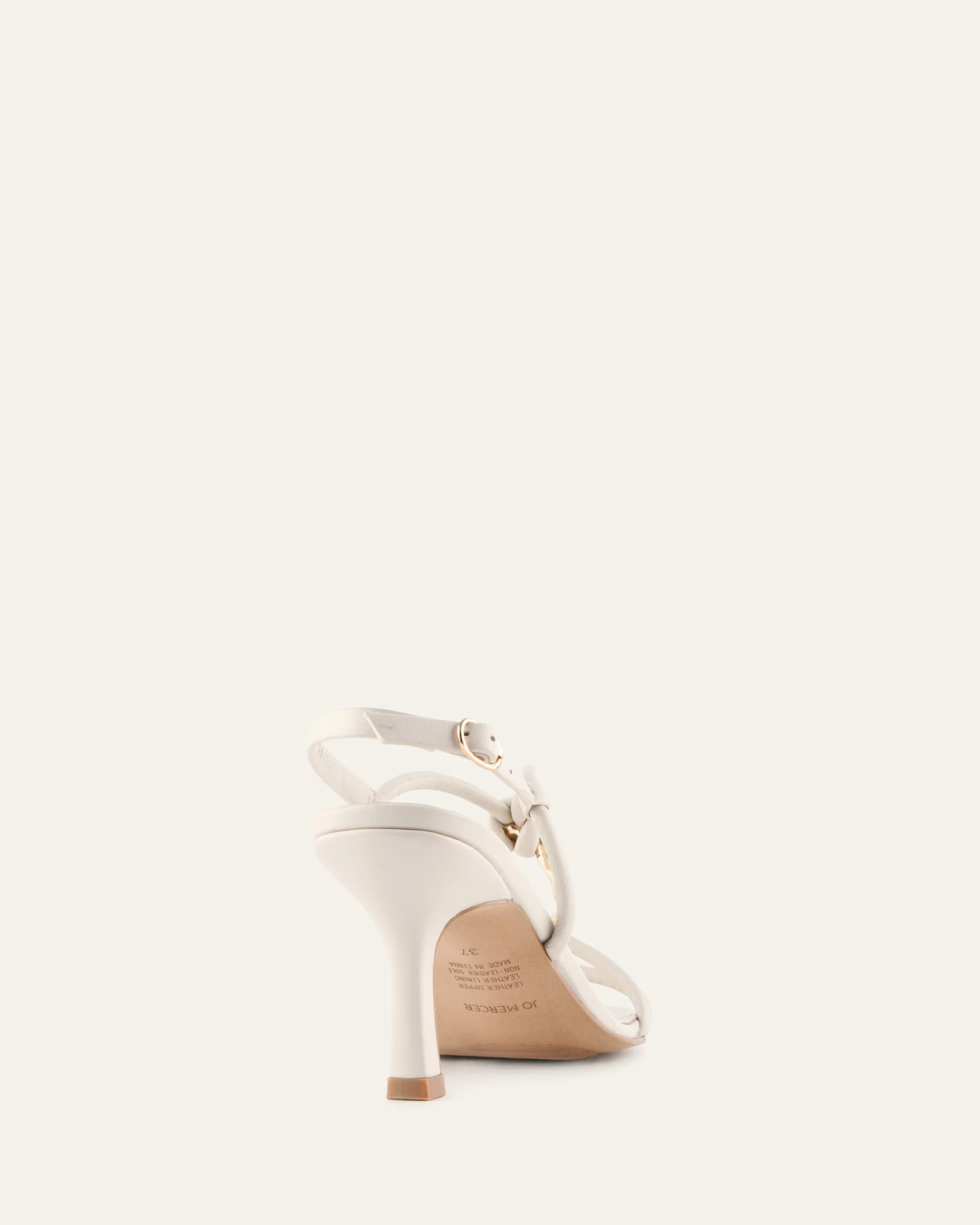 KNIGHT MID HEEL SANDALS OFF WHITE LEATHER - Image 4