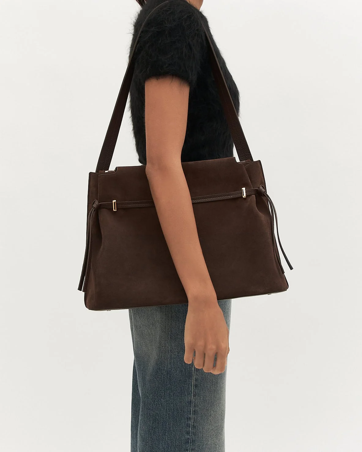 KORA TOTE BAG BITTER CHOC SUEDE - Image 6