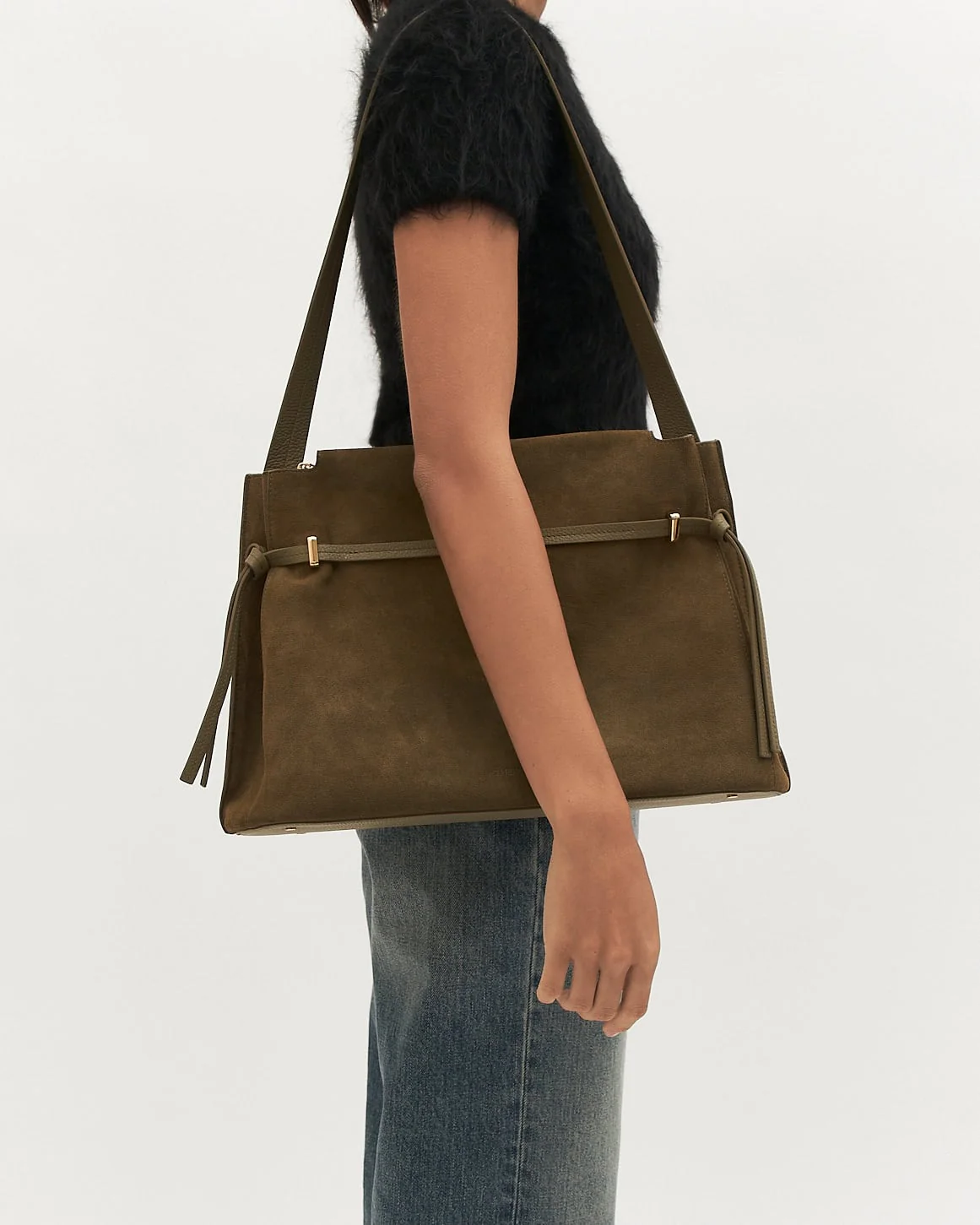 KORA TOTE BAG OLIVE SUEDE - Image 6