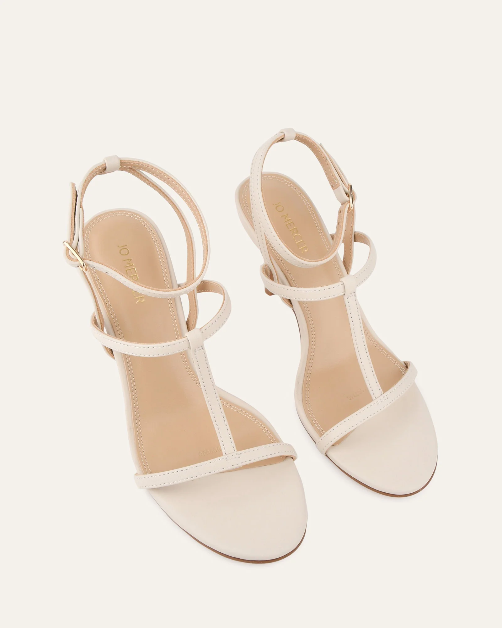 LACEY HIGH HEEL SANDALS OFF WHITE LEATHER - Image 3