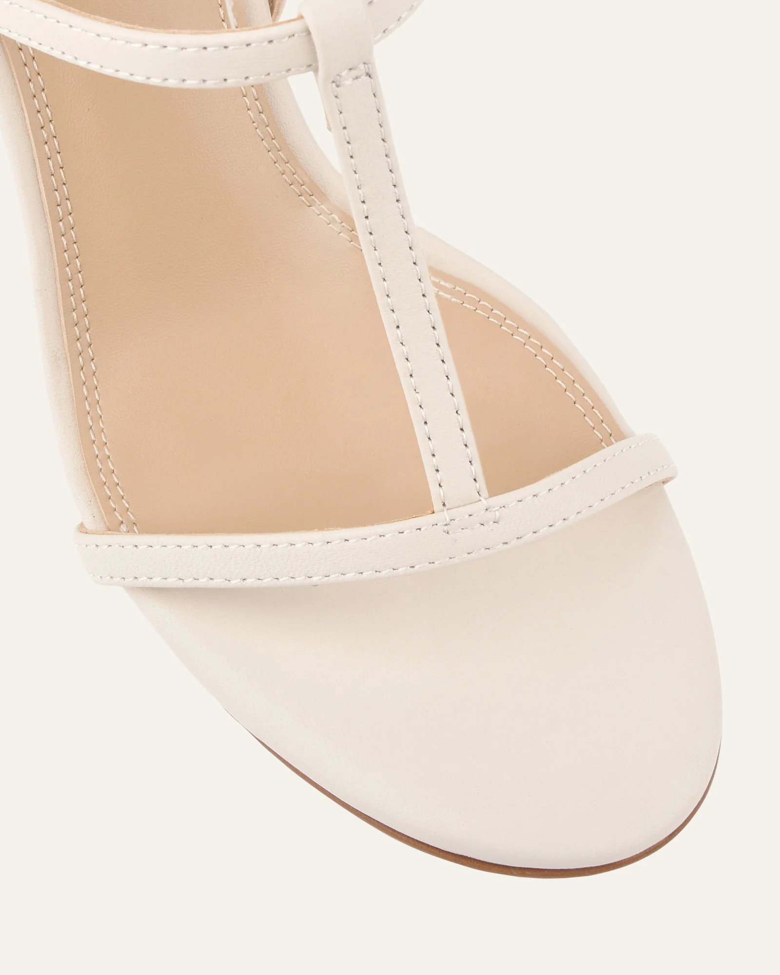 LACEY HIGH HEEL SANDALS OFF WHITE LEATHER - Image 4
