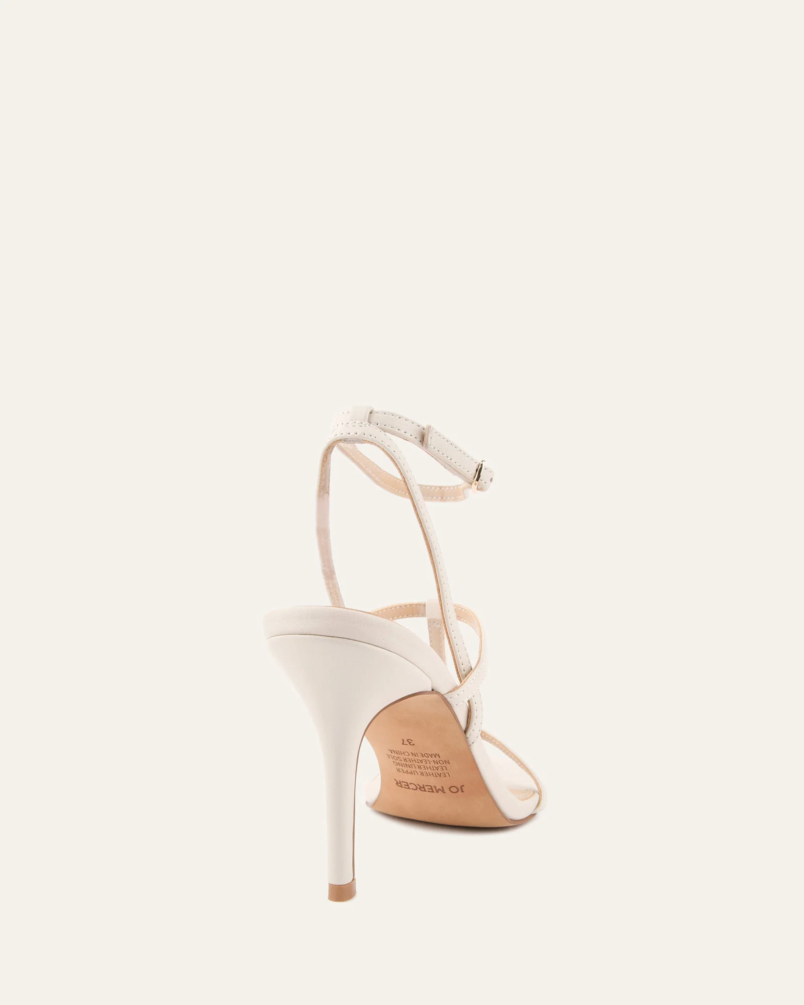 LACEY HIGH HEEL SANDALS OFF WHITE LEATHER - Image 5