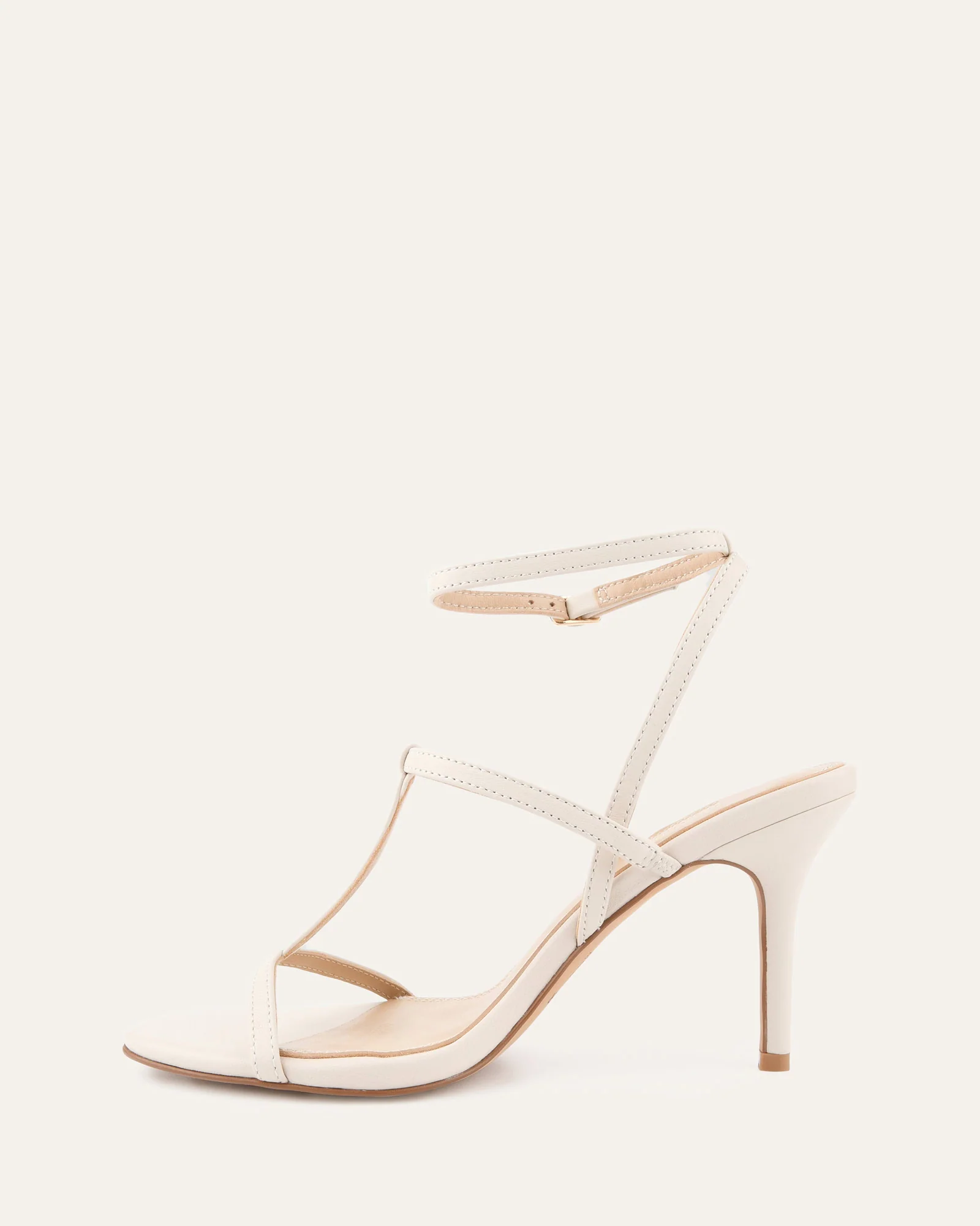 LACEY HIGH HEEL SANDALS OFF WHITE LEATHER - Image 6