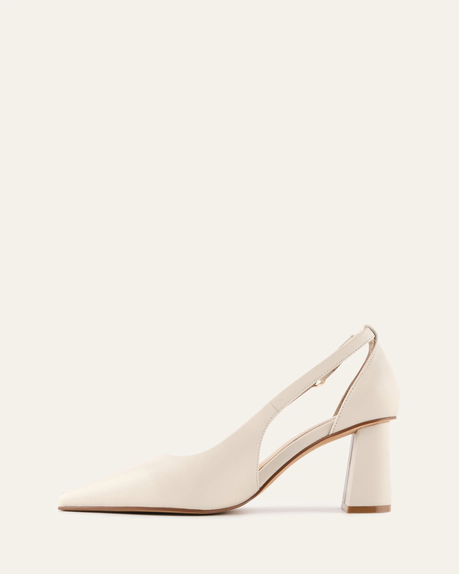 LAINEY MID HEELS OFF WHITE LEATHER - Image 5