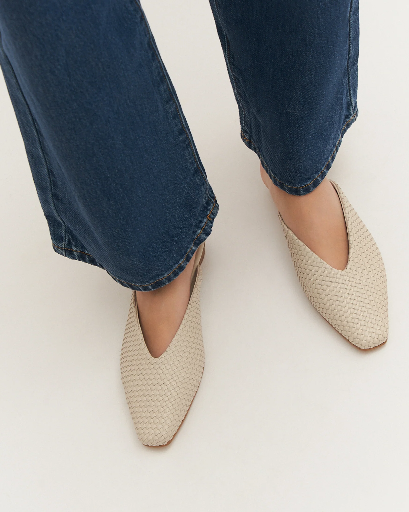 LENA DRESS FLATS OFF WHITE LEATHER - Image 7