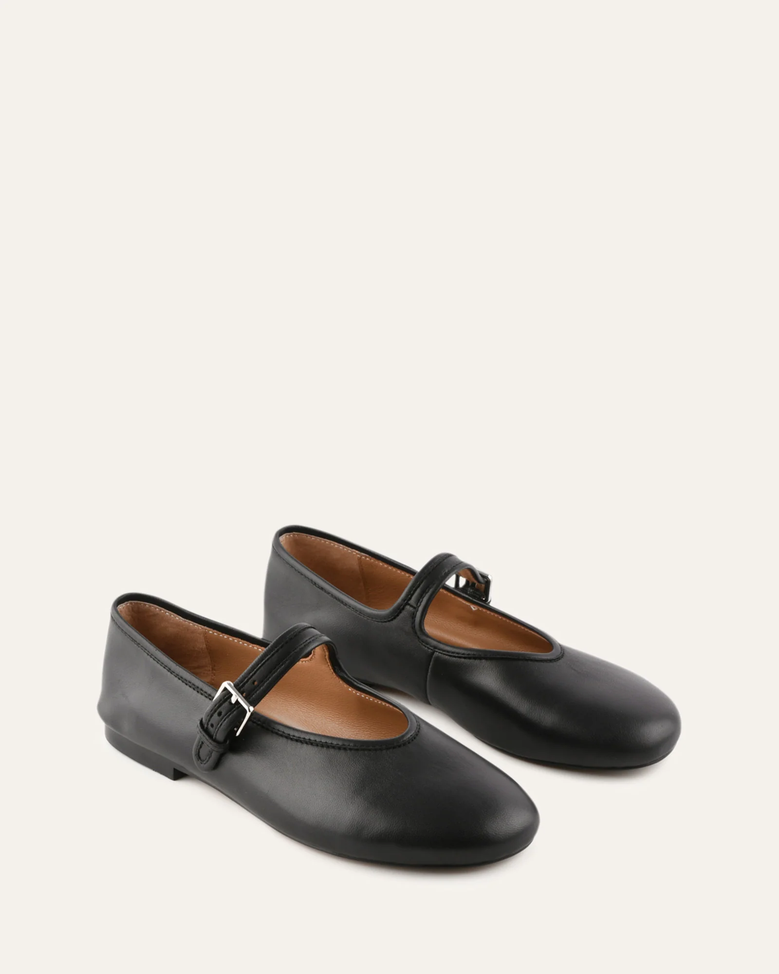 LENNY CASUAL FLATS BLACK LEATHER - Image 3