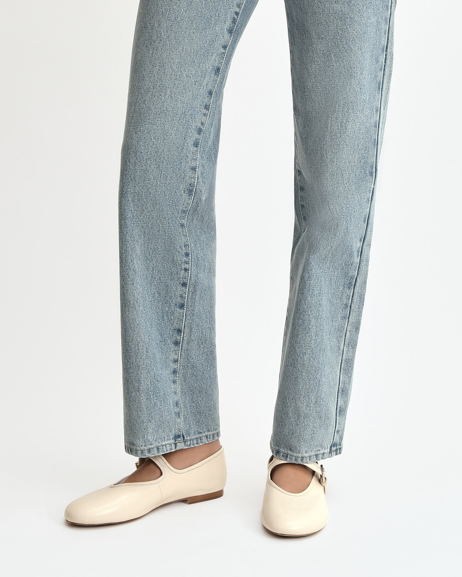 LENNY CASUAL FLATS OFF WHITE LEATHER - Image 2
