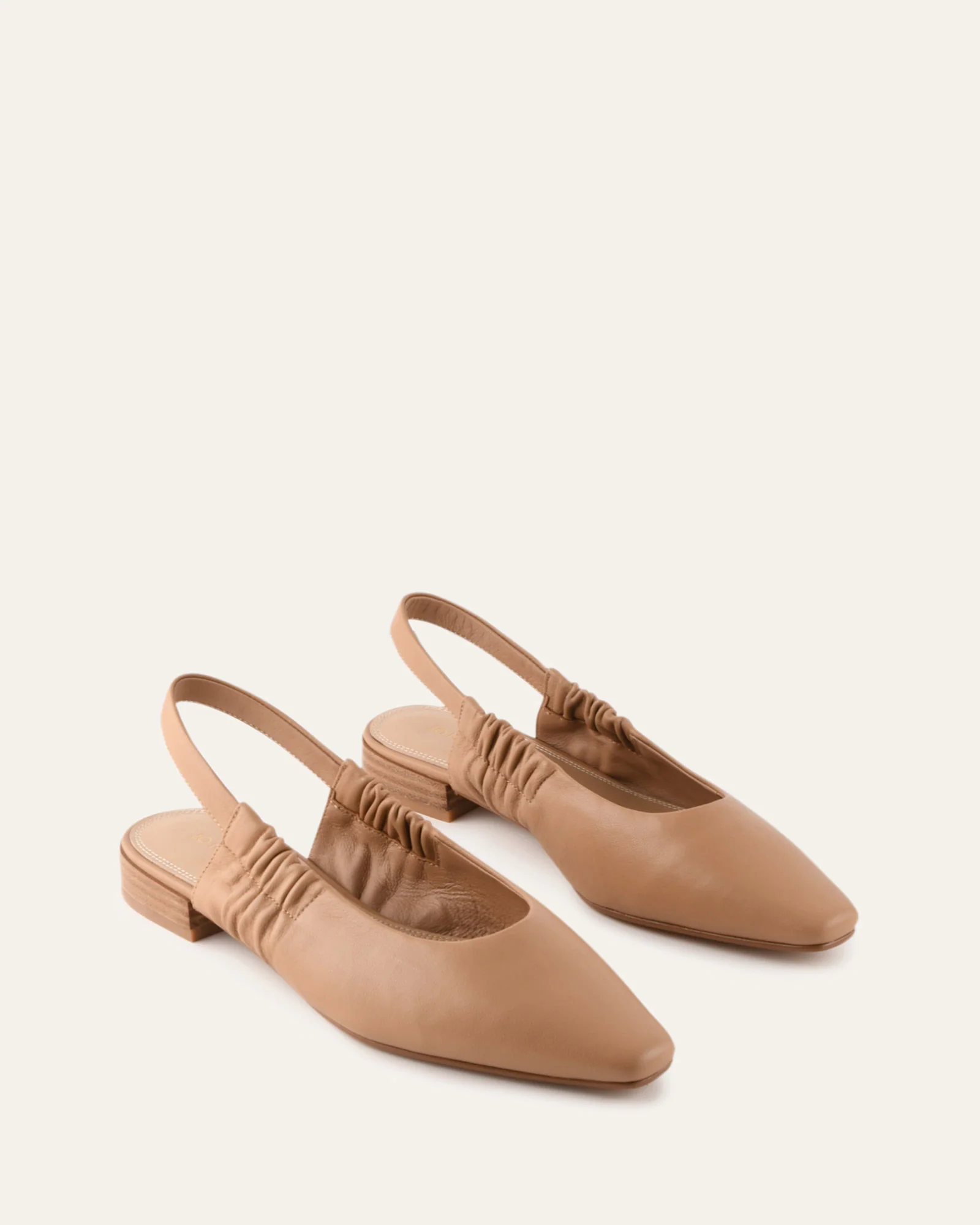 LOGAN DRESS FLATS TAN LEATHER - Image 2