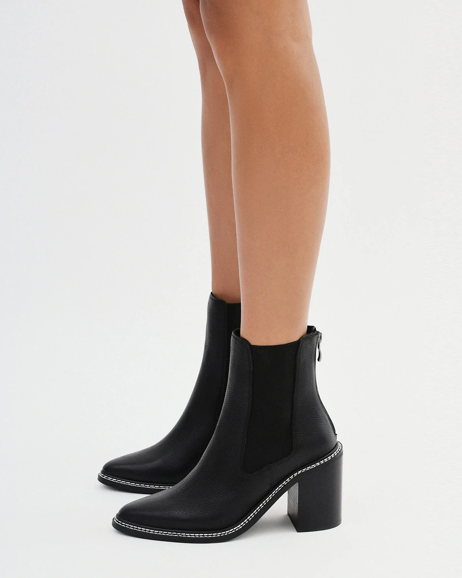 LUXE HIGH ANKLE BOOTS BLACK LEATHER - Image 11