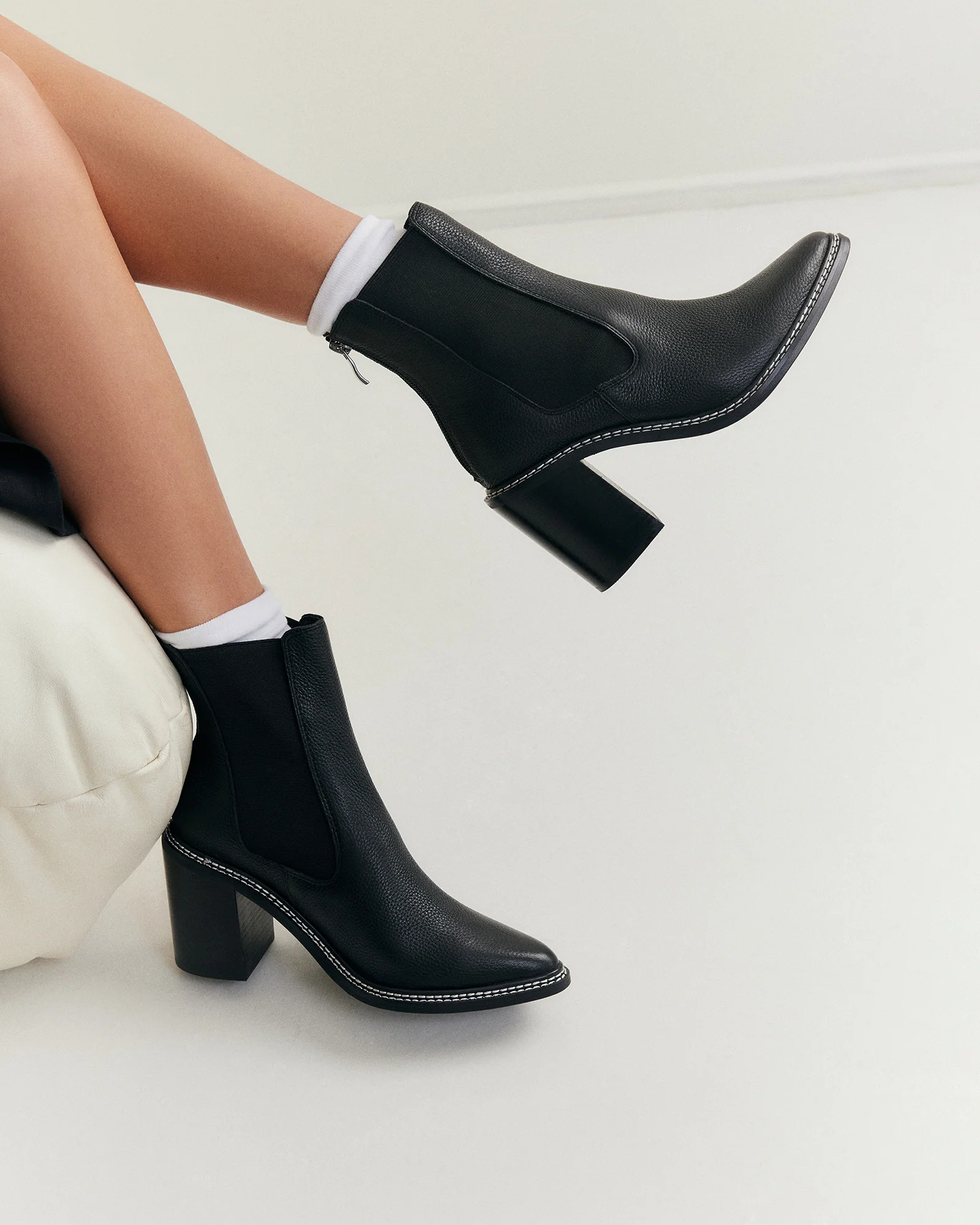 LUXE HIGH ANKLE BOOTS BLACK LEATHER - Image 8