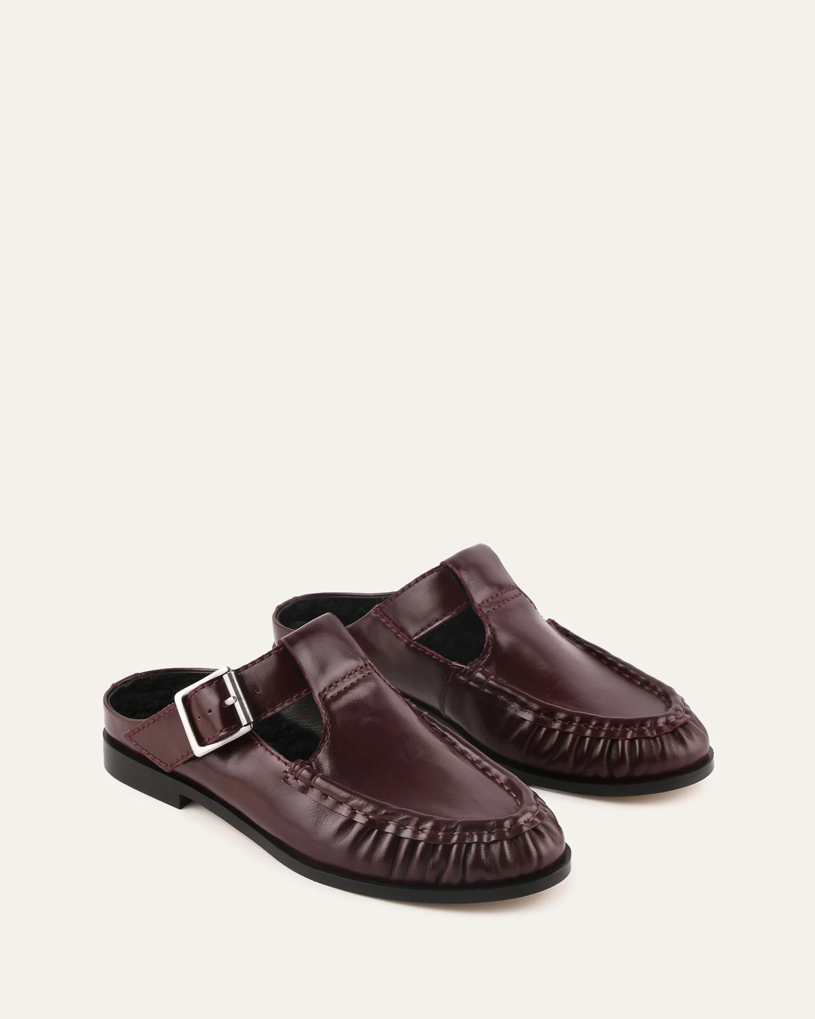 MALIA LOAFERS DARK MERLOT LEATHER - Image 2