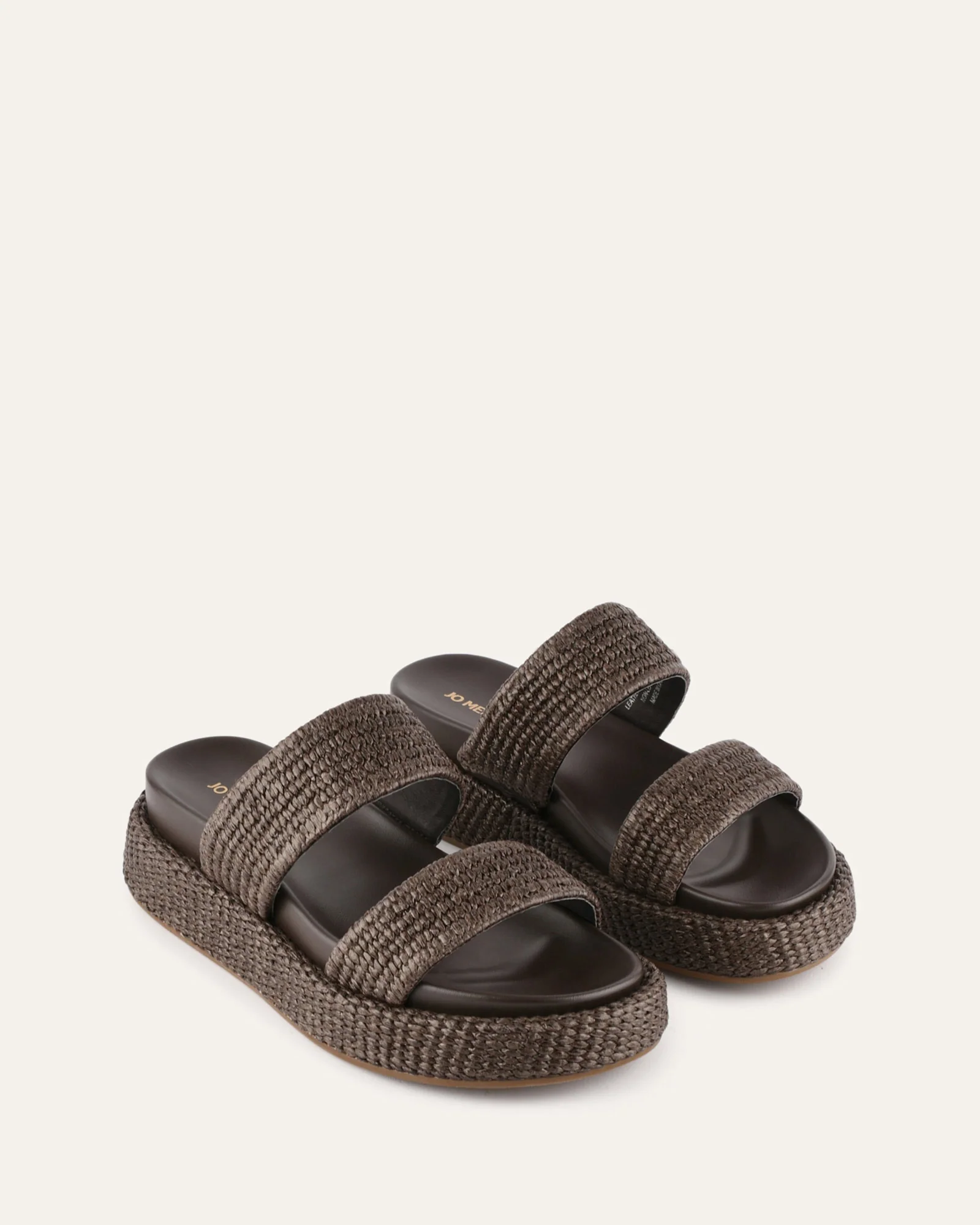 MARCO FLAT SANDALS BITTER CHOC RAFFIA - Image 3