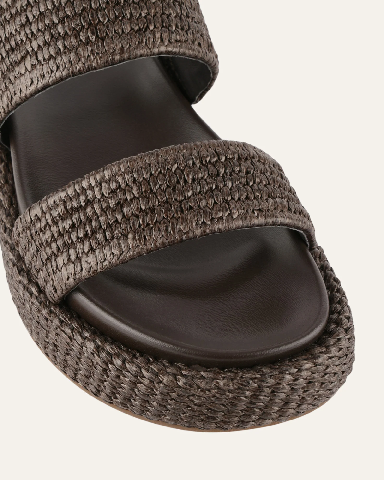 MARCO FLAT SANDALS BITTER CHOC RAFFIA - Image 4