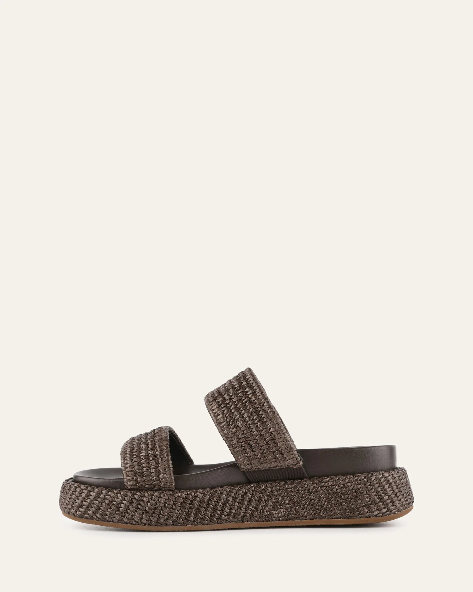 MARCO FLAT SANDALS BITTER CHOC RAFFIA - Image 5