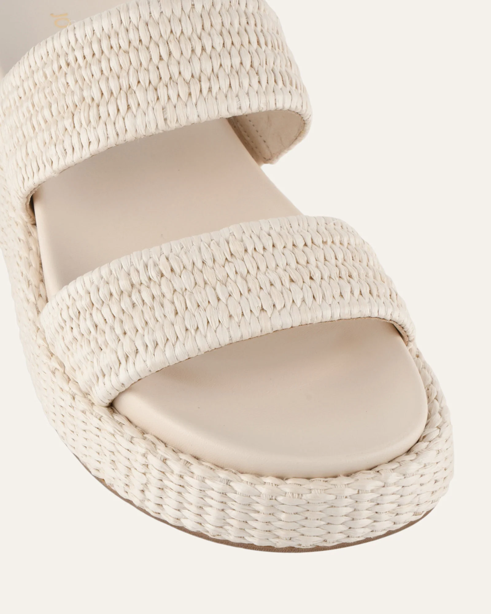 MARCO FLAT SANDALS OFF WHITE RAFFIA - Image 4