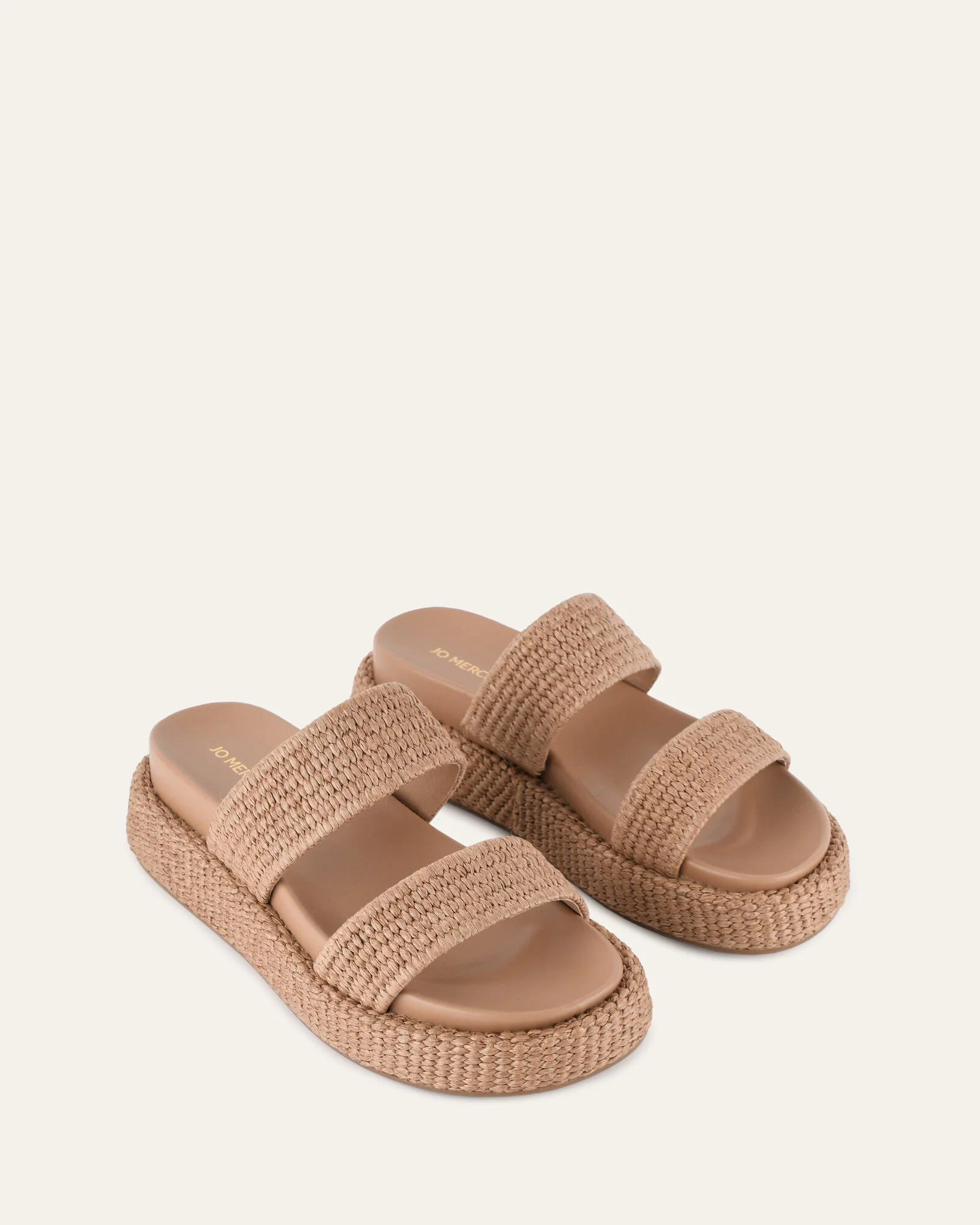MARCO FLAT SANDALS TAN RAFFIA - Image 3
