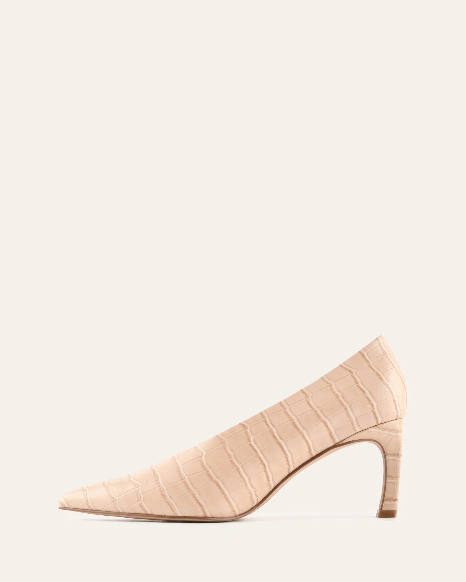 MARILYN MID HEELS BEIGE CROC - Image 6