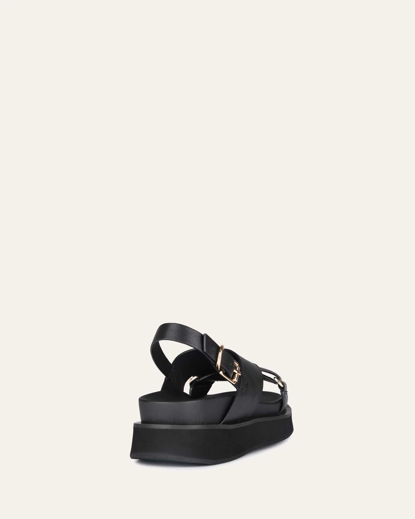 MARLEY FLAT SANDALS BLACK LEATHER - Image 5
