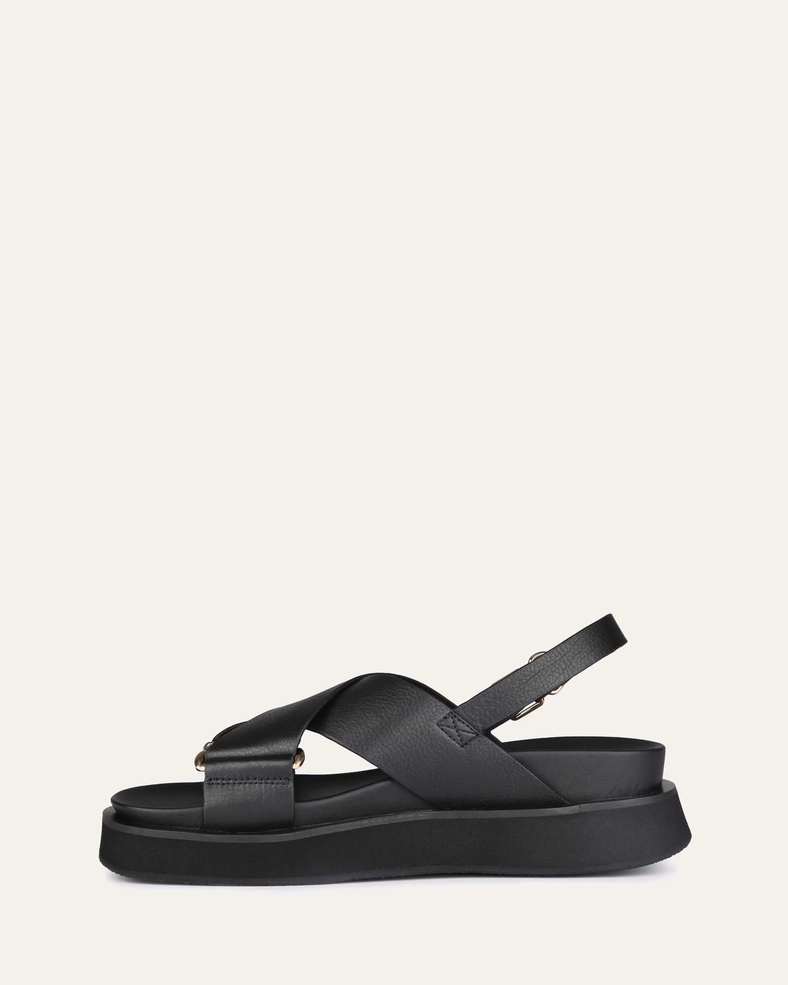 MARLEY FLAT SANDALS BLACK LEATHER - Image 6