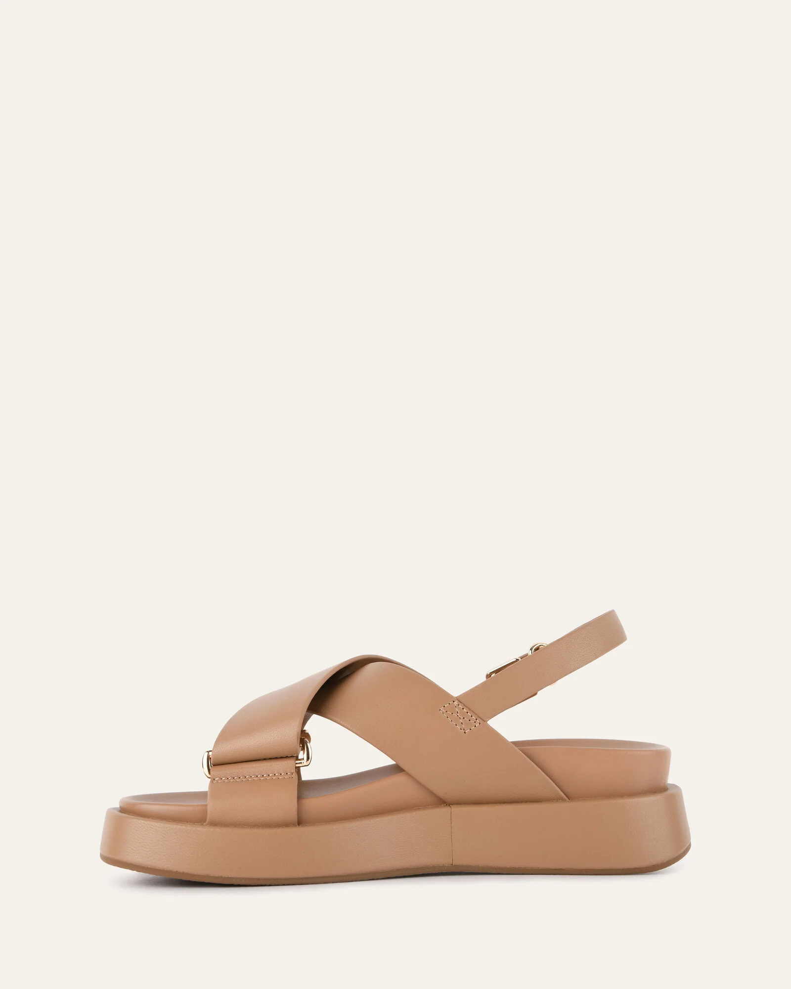 MARLEY FLAT SANDALS TAN LEATHER - Image 6