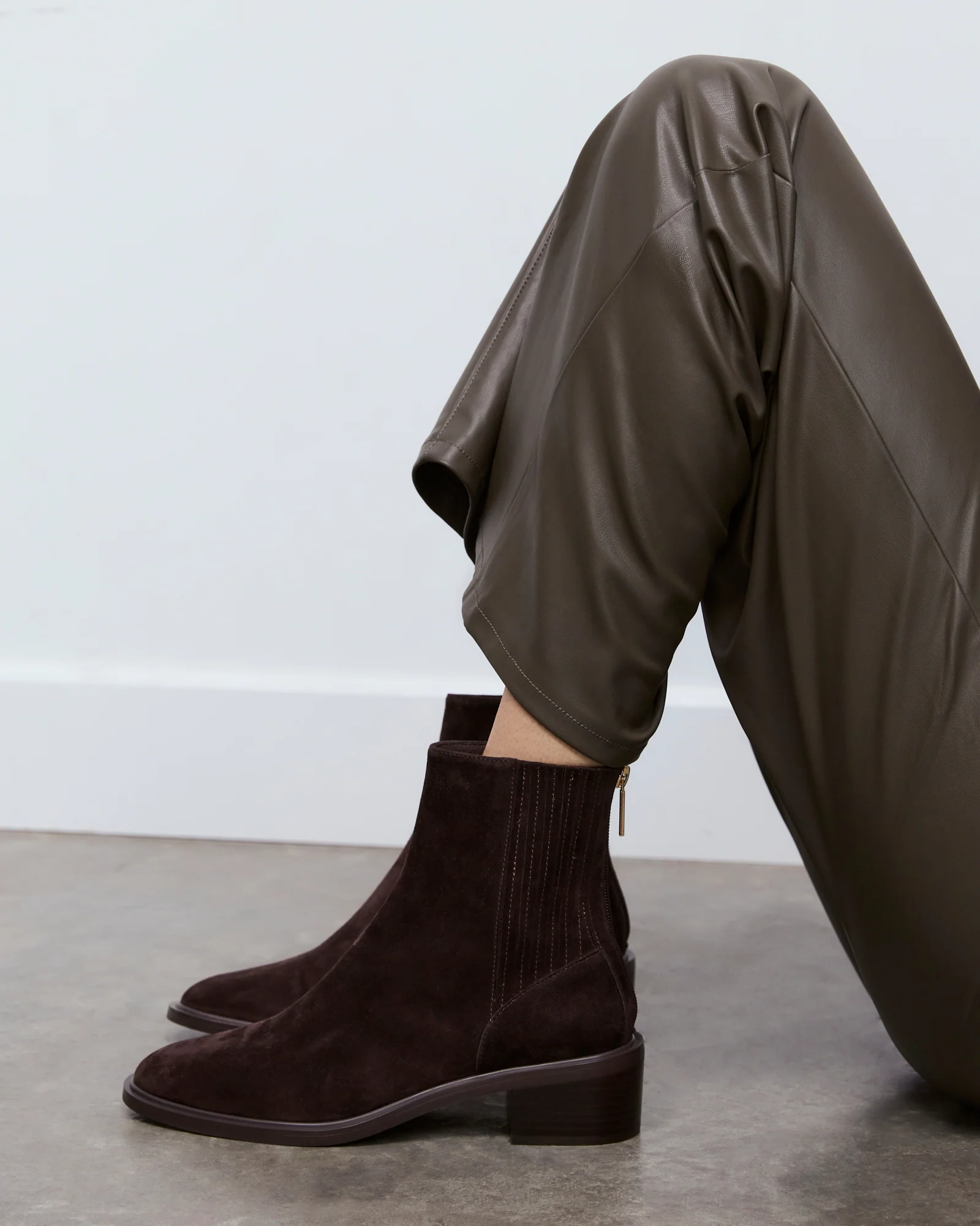 MASON FLAT ANKLE BOOTS BITTER CHOC SUEDE - Image 7