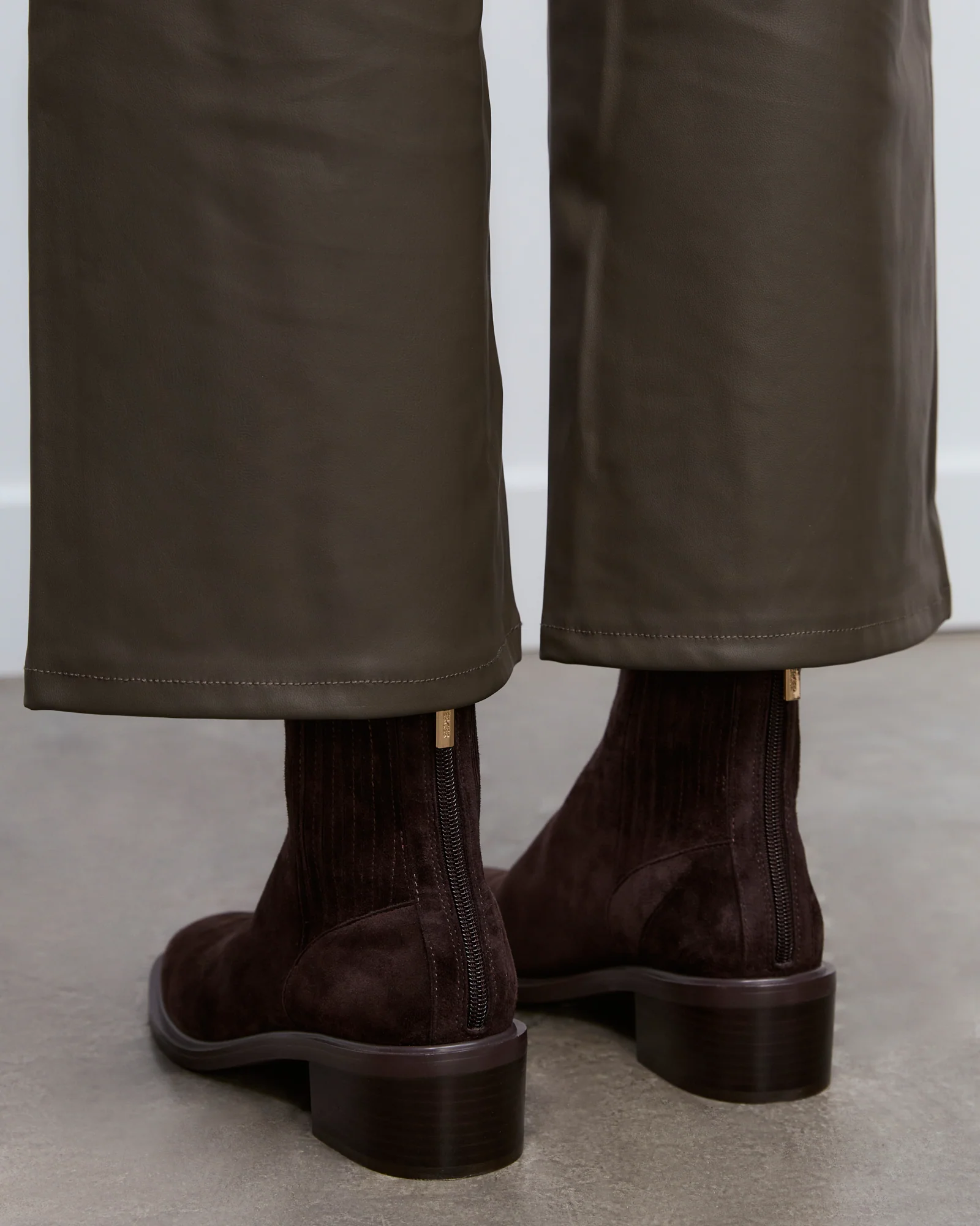 MASON FLAT ANKLE BOOTS BITTER CHOC SUEDE - Image 8
