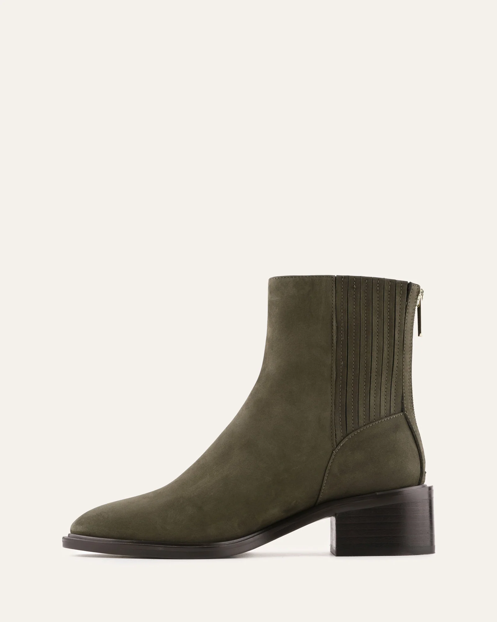 MASON FLAT ANKLE BOOTS OLIVE NUBUCK SUEDE - Image 6