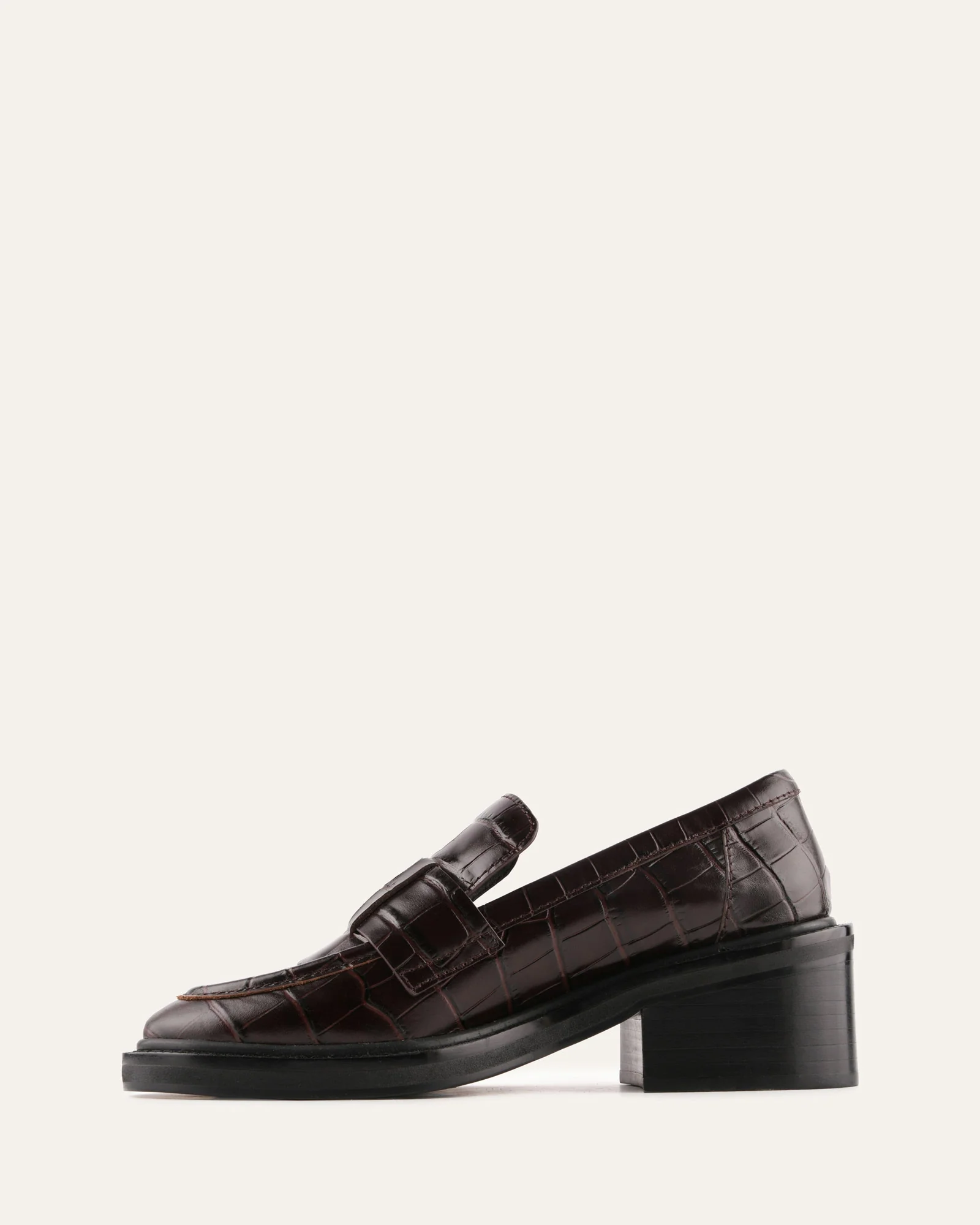 MATTHIAS LOW HEELS MAHOGANY CROC - Image 5