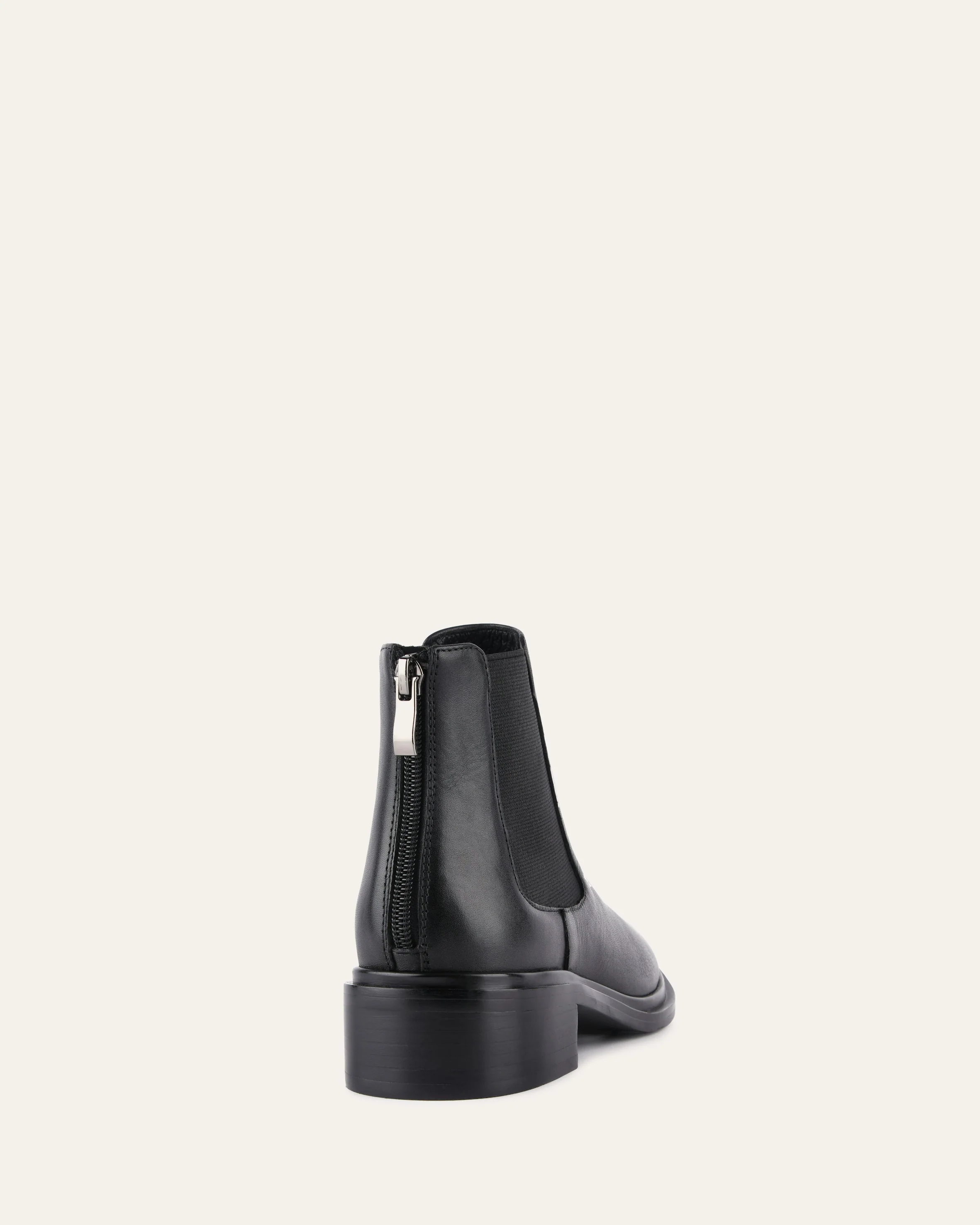 MELROSE FLAT ANKLE BOOTS BLACK LEATHER - Image 5
