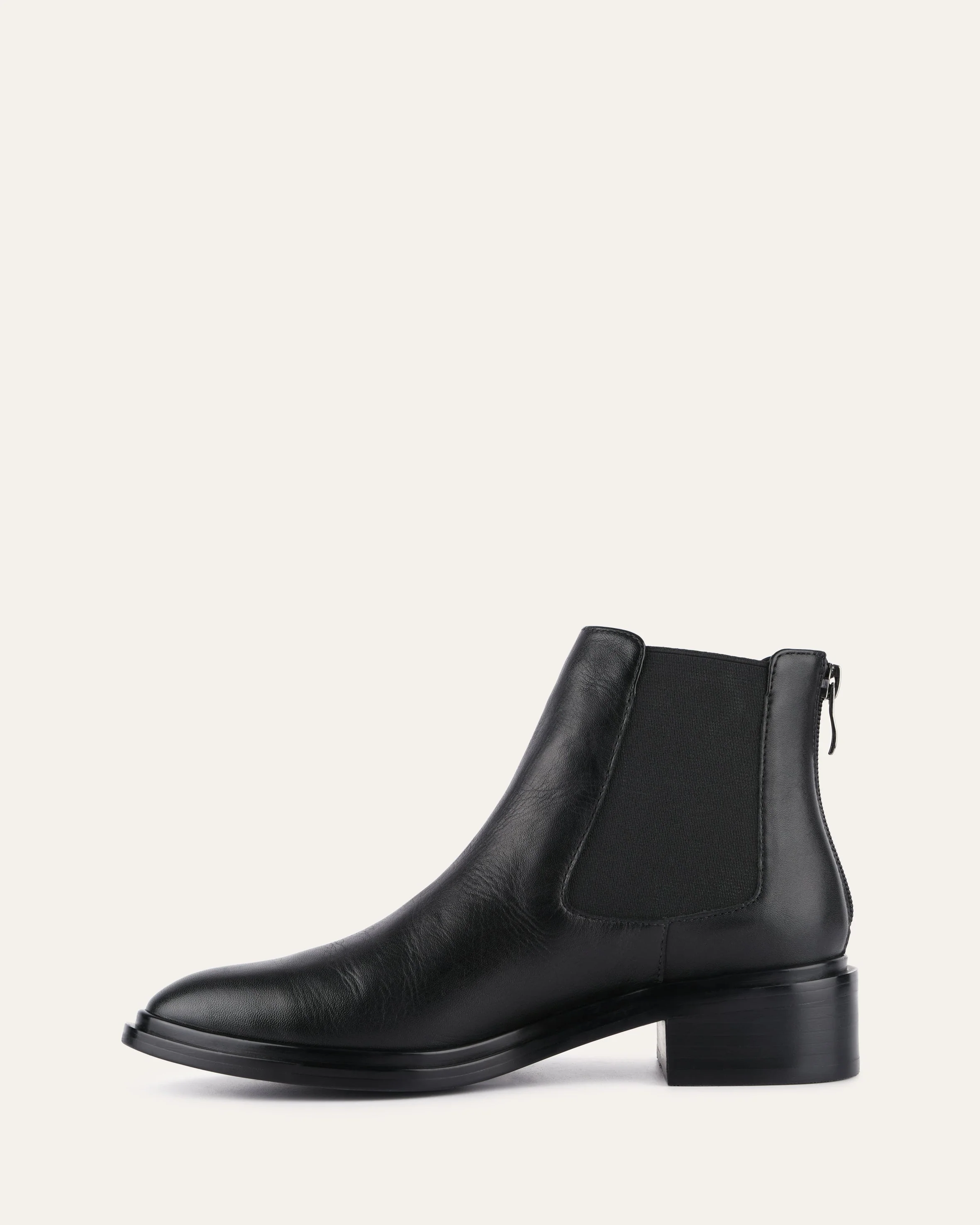 MELROSE FLAT ANKLE BOOTS BLACK LEATHER - Image 6