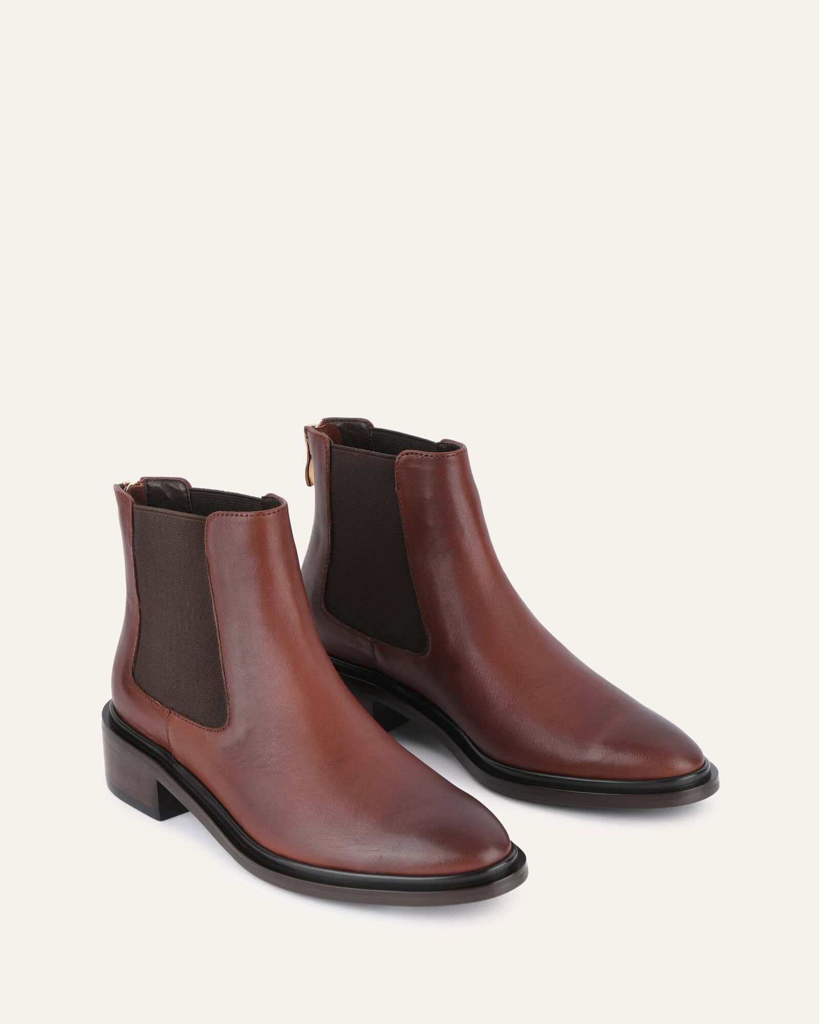 MELROSE FLAT ANKLE BOOTS CHESTNUT LEATHER - Image 3