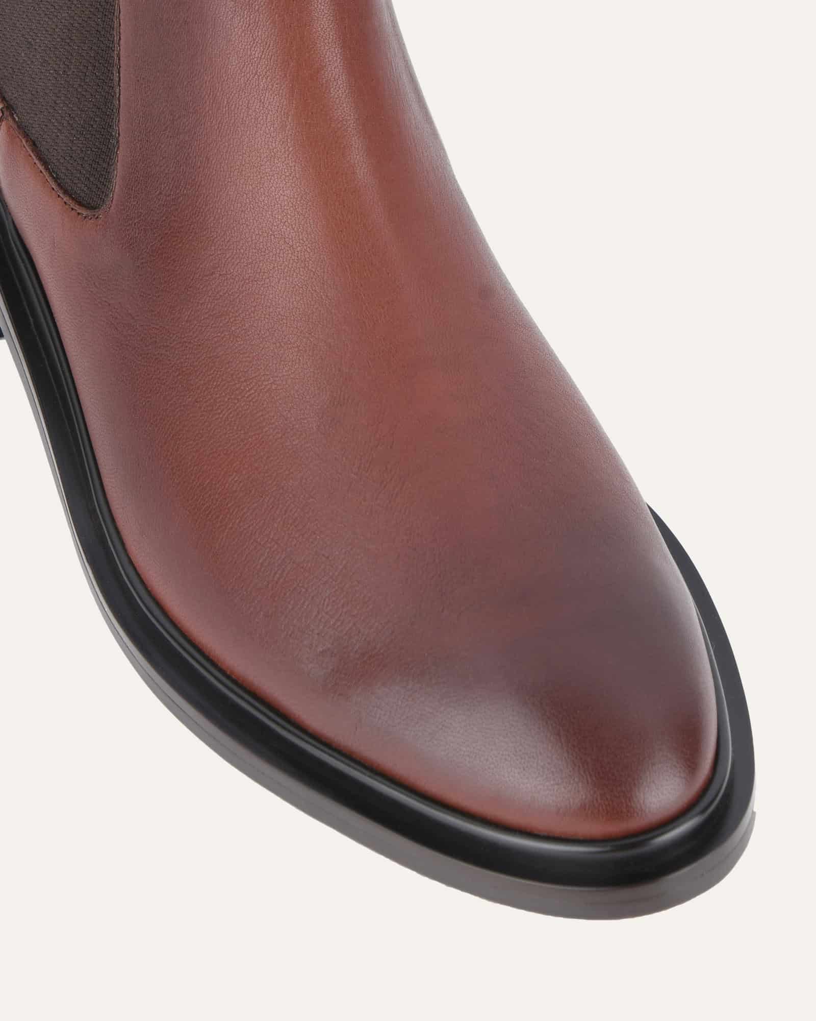 MELROSE FLAT ANKLE BOOTS CHESTNUT LEATHER - Image 4