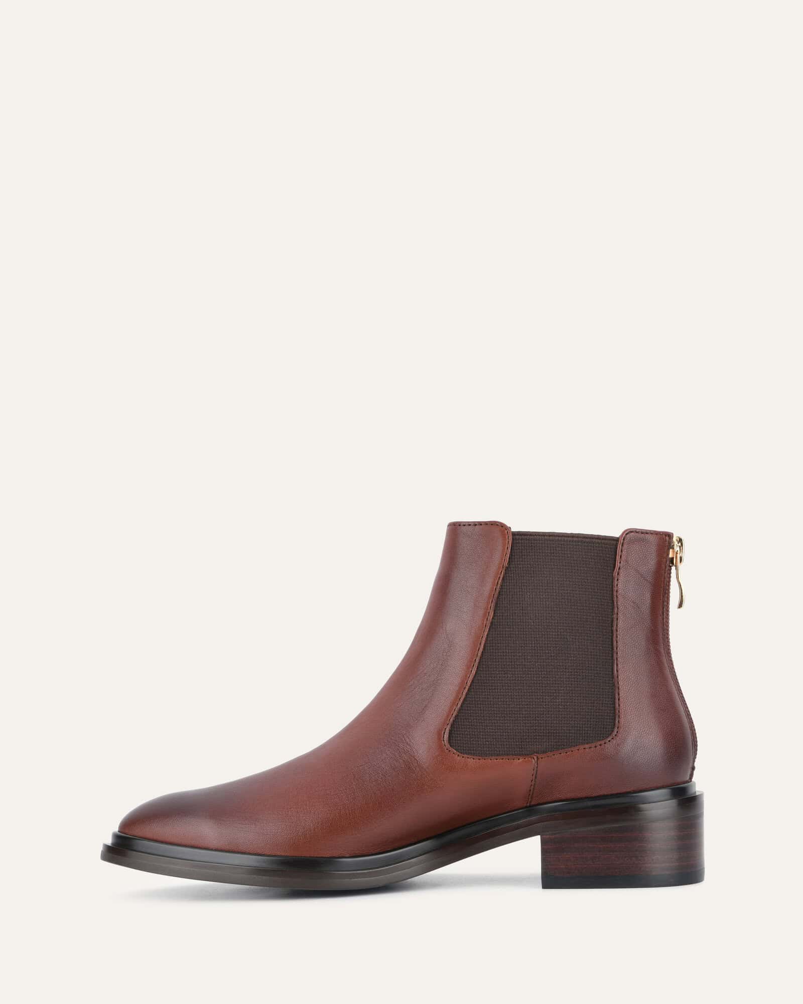 MELROSE FLAT ANKLE BOOTS CHESTNUT LEATHER - Image 6