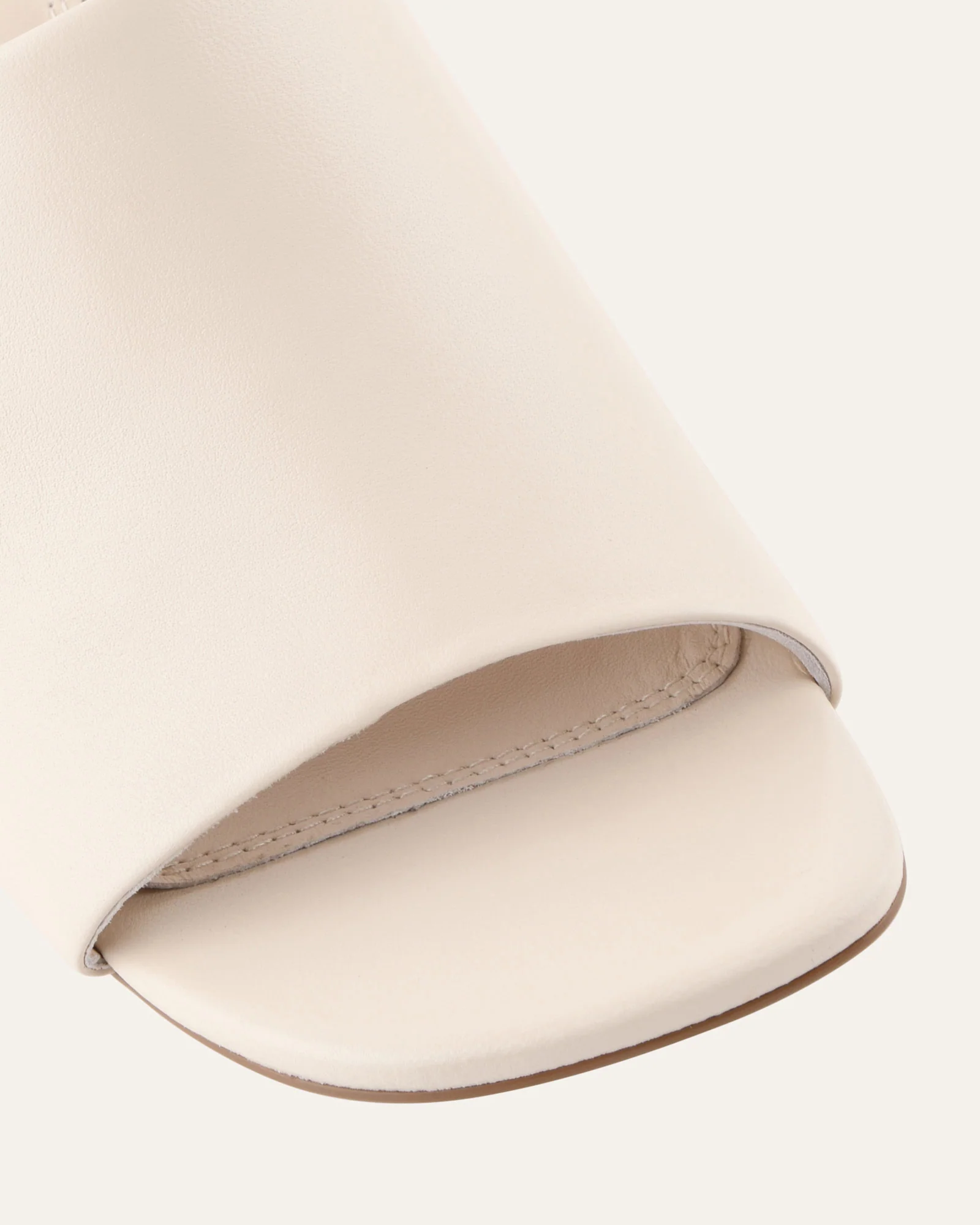 MENA MID HEEL SANDALS OFF WHITE LEATHER - Image 4