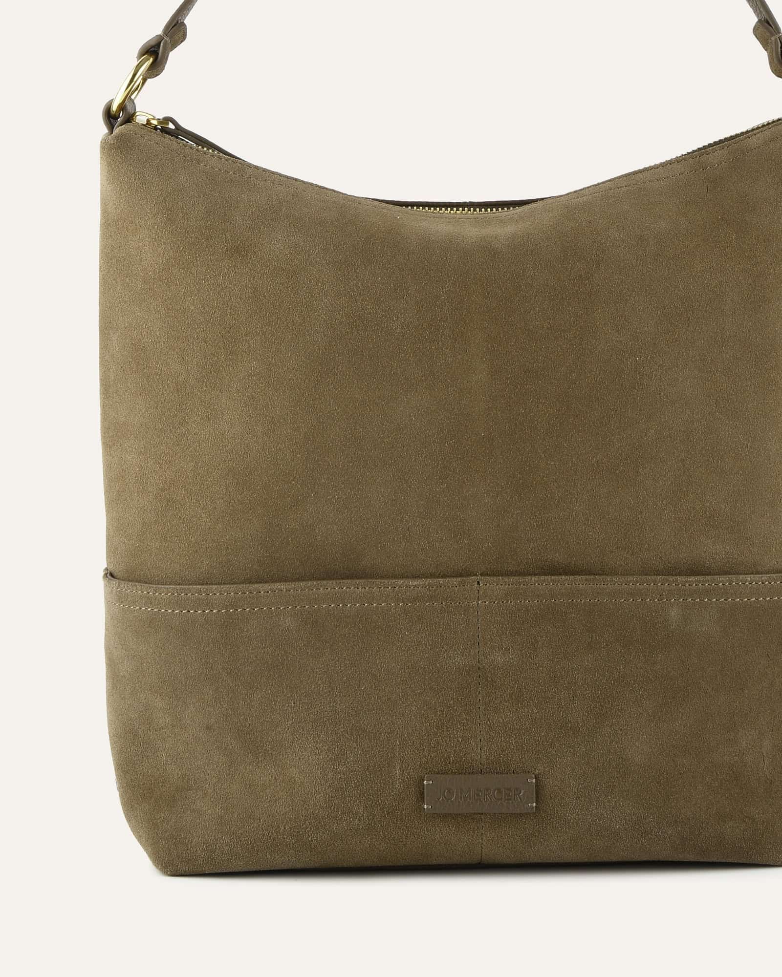 MICAH SHOULDER BAG OLIVE SUEDE - Image 3