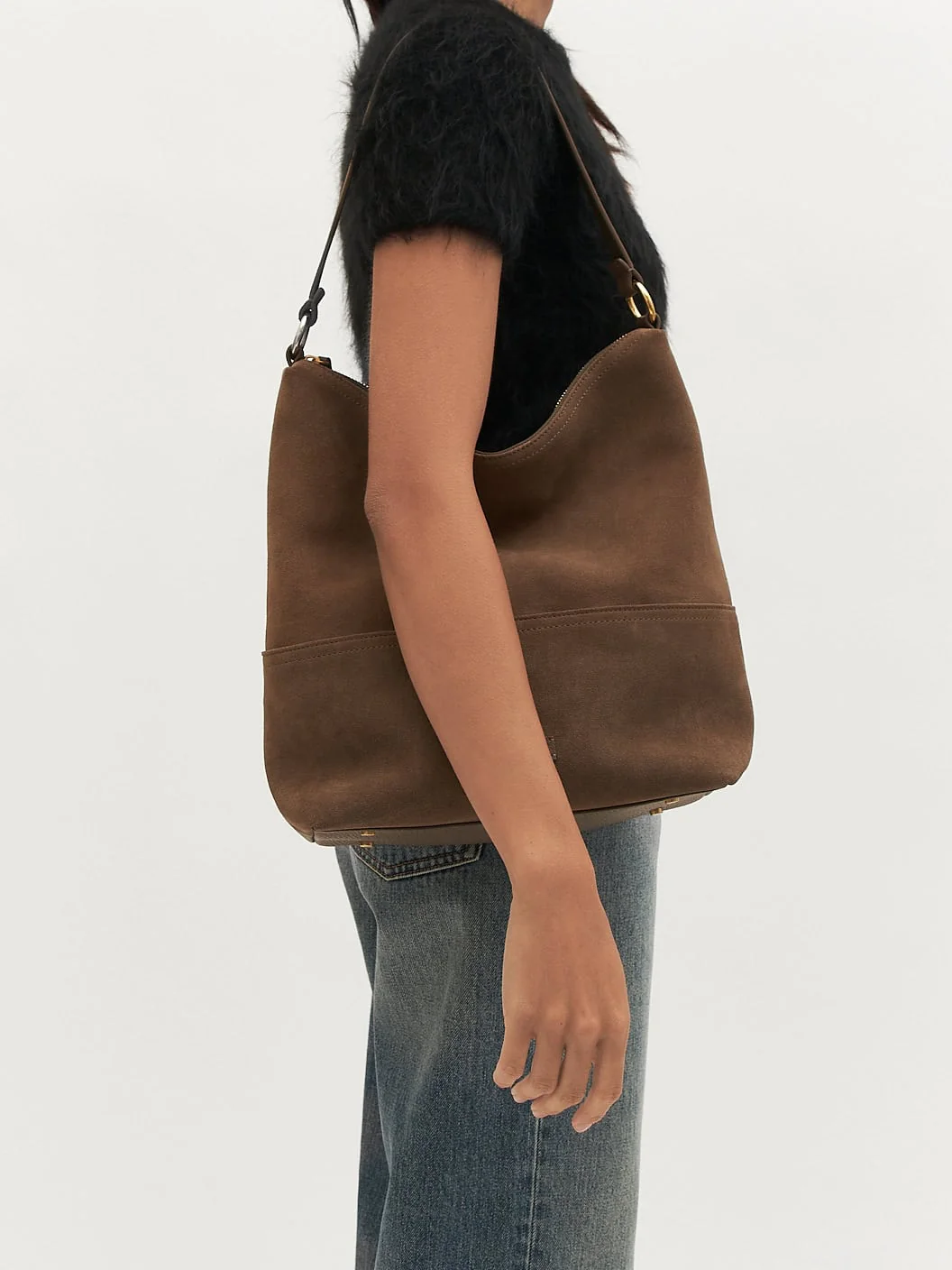 MICAH SHOULDER BAG OLIVE SUEDE - Image 6
