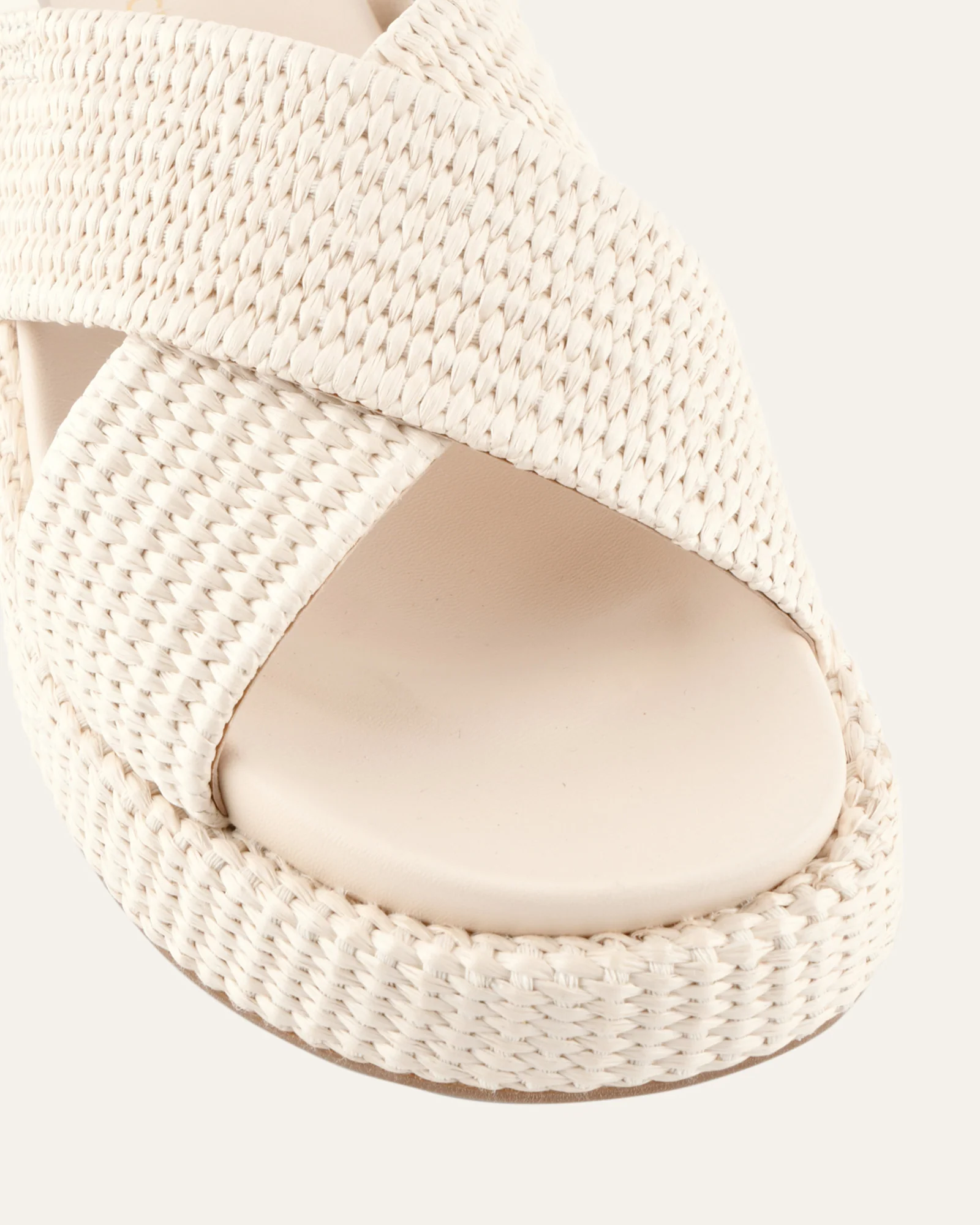 MIKEY FLAT SANDALS OFF WHITE RAFFIA - Image 4