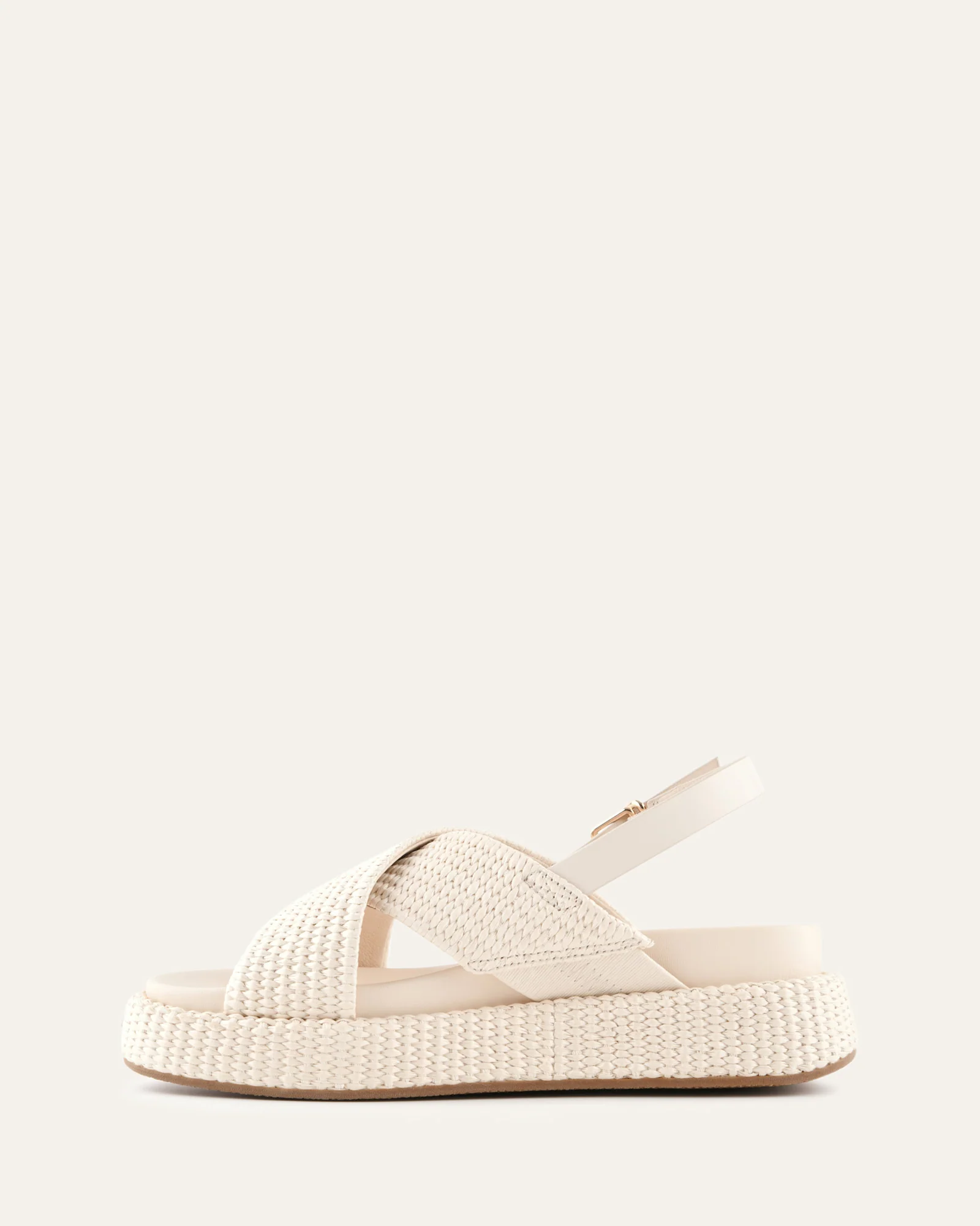 MIKEY FLAT SANDALS OFF WHITE RAFFIA - Image 6