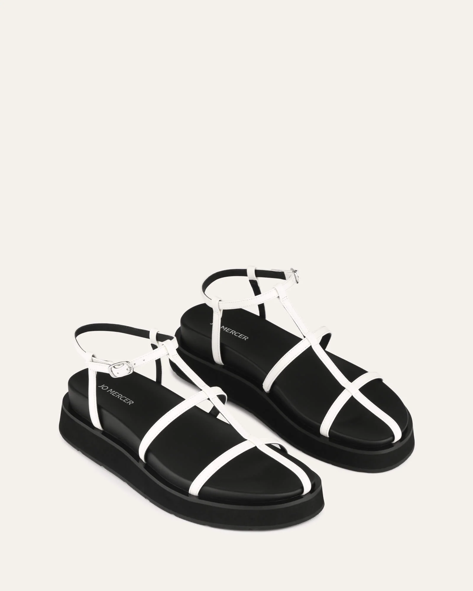 MINA FLAT SANDALS WHITE MULTI - Image 3