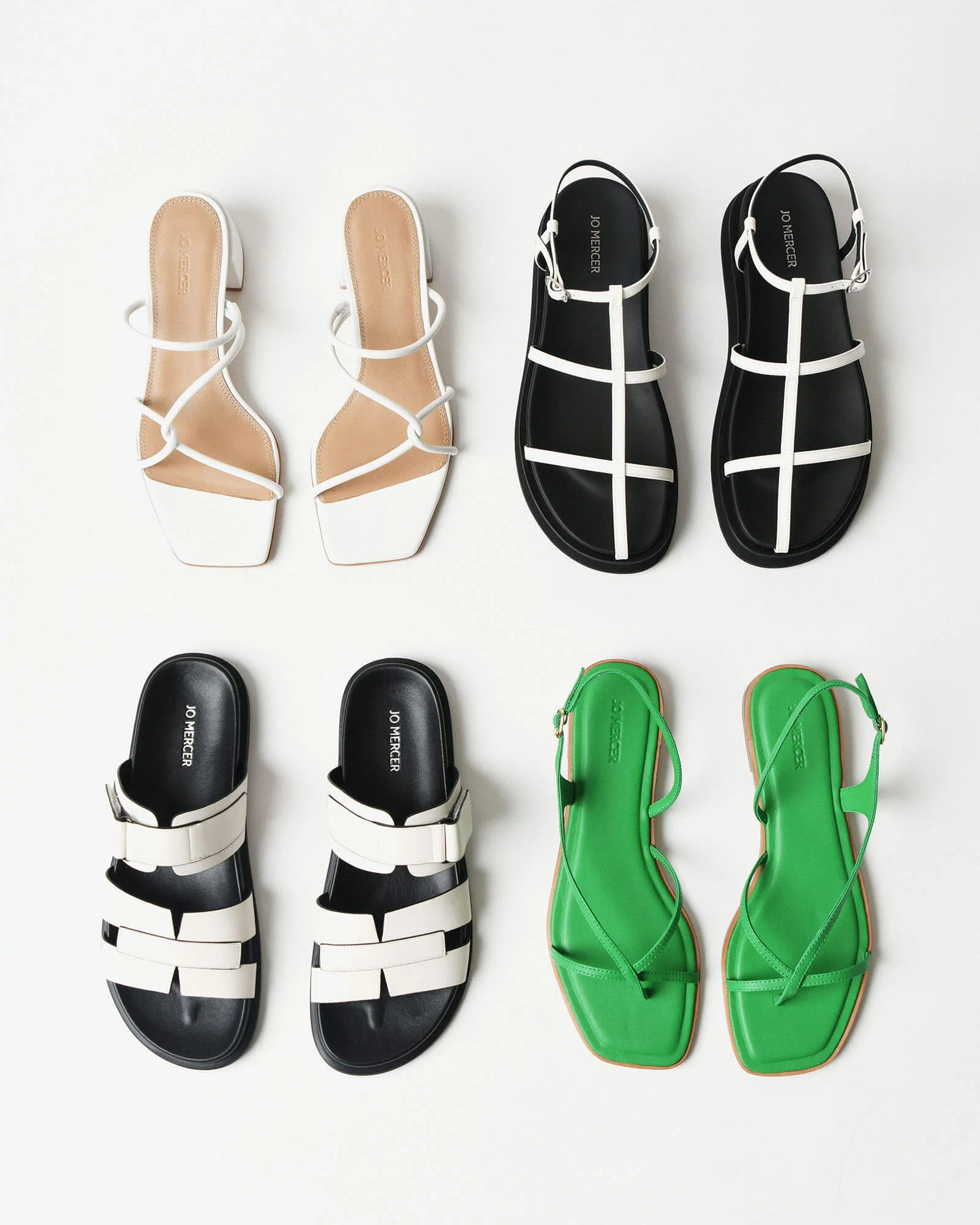 MINA FLAT SANDALS WHITE MULTI - Image 9