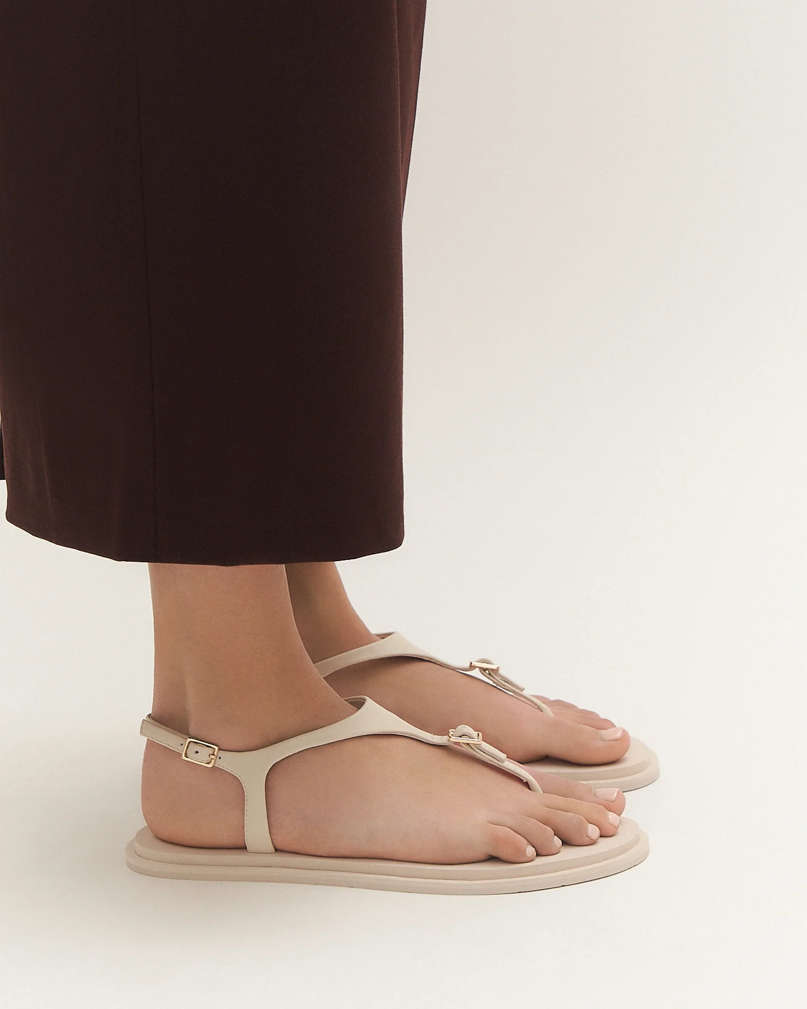 MIRO FLAT SANDALS OFF WHITE LEATHER - Image 7