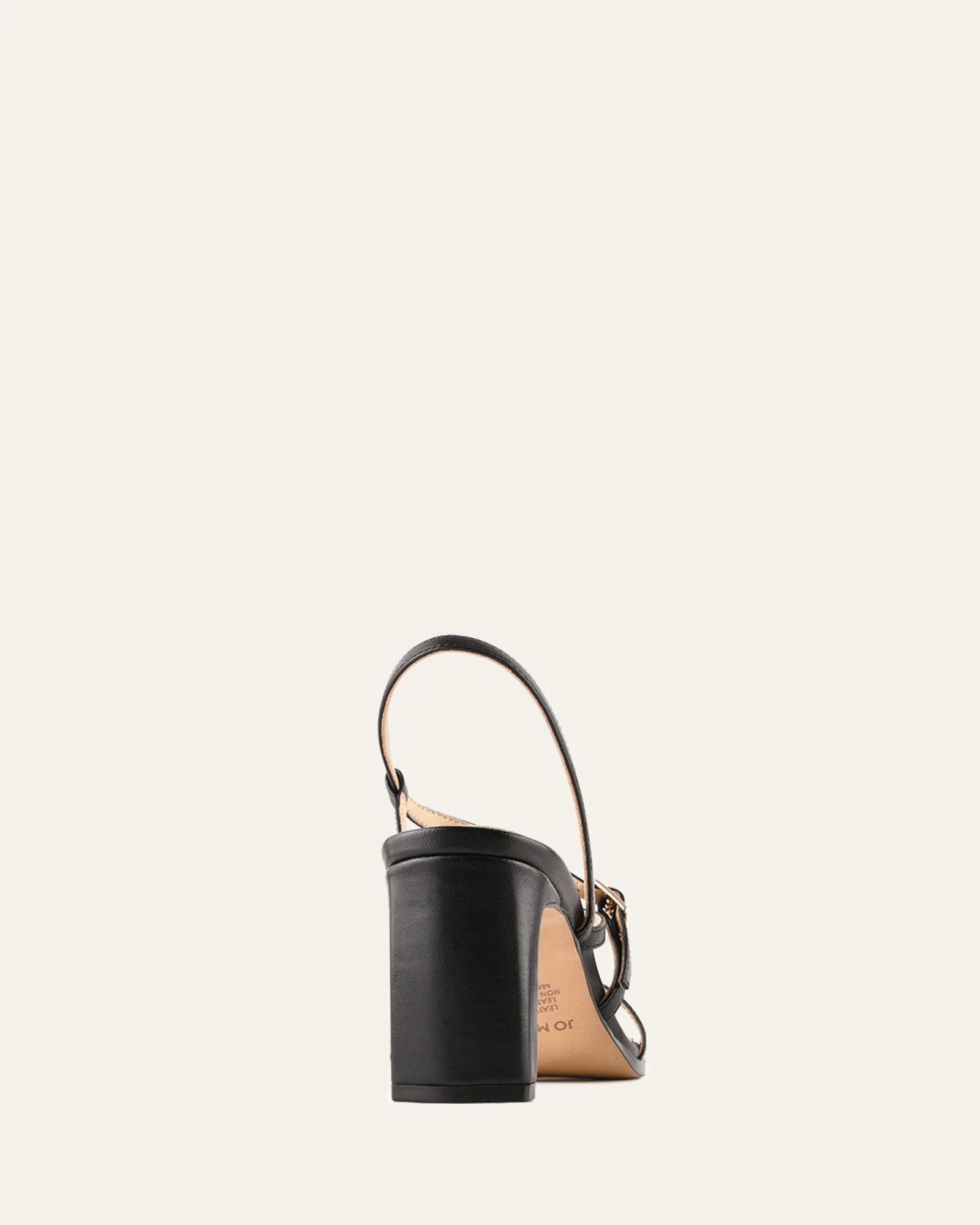 NALA MID HEEL SANDALS BLACK LEATHER - Image 5