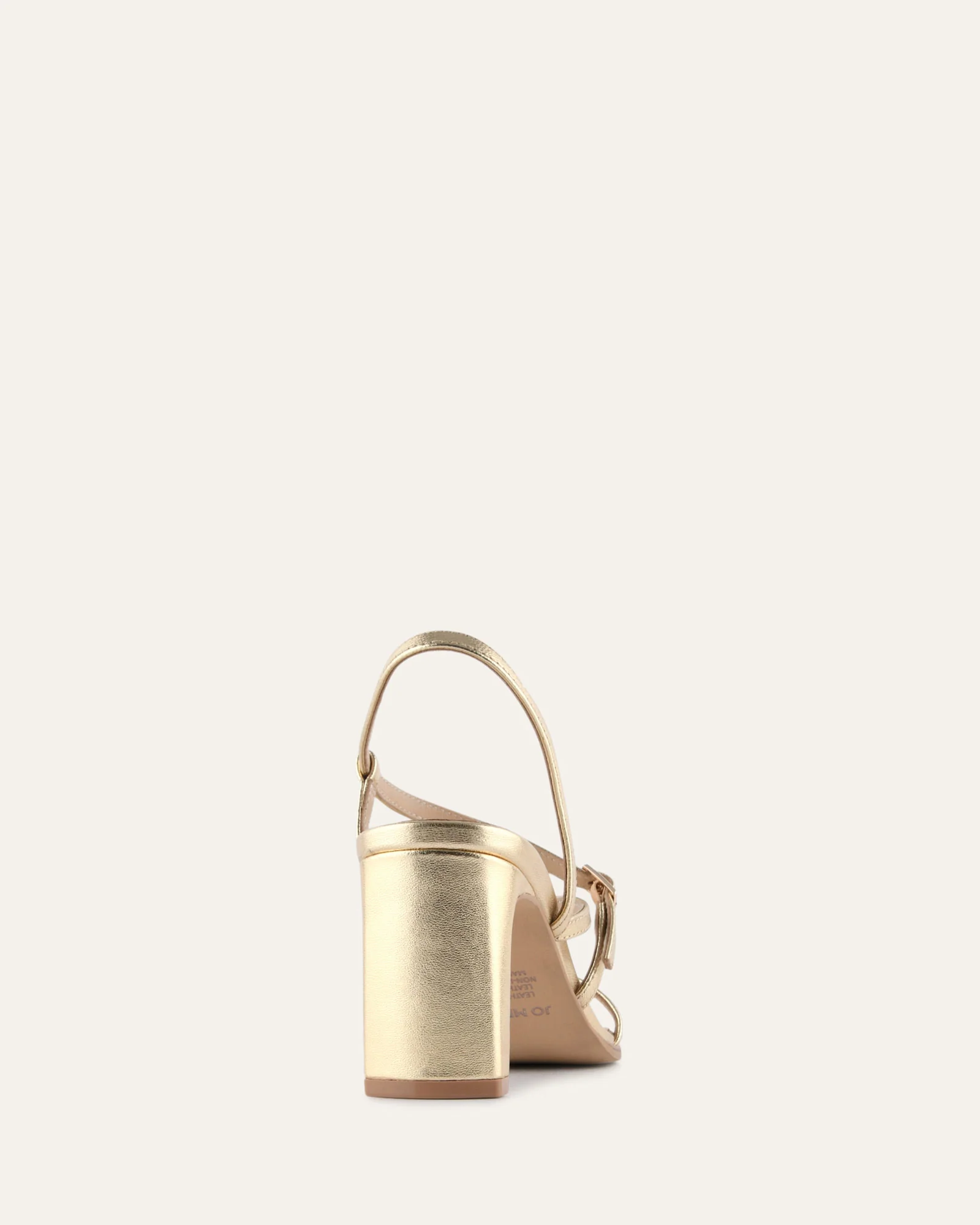 NALA MID HEEL SANDALS GOLD LEATHER - Image 5