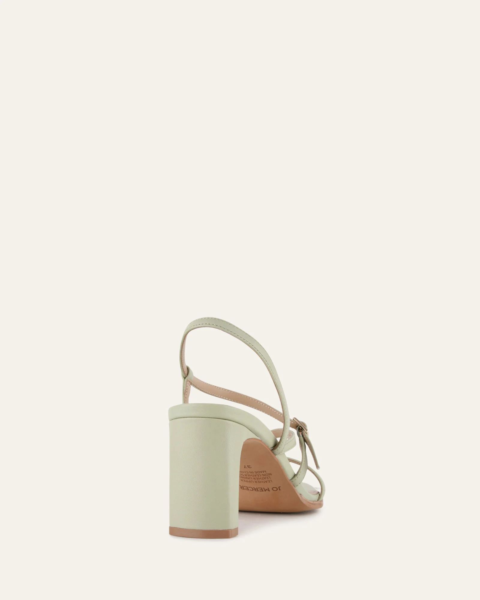 NALA MID HEEL SANDALS LIGHT SAGE LEATHER - Image 5