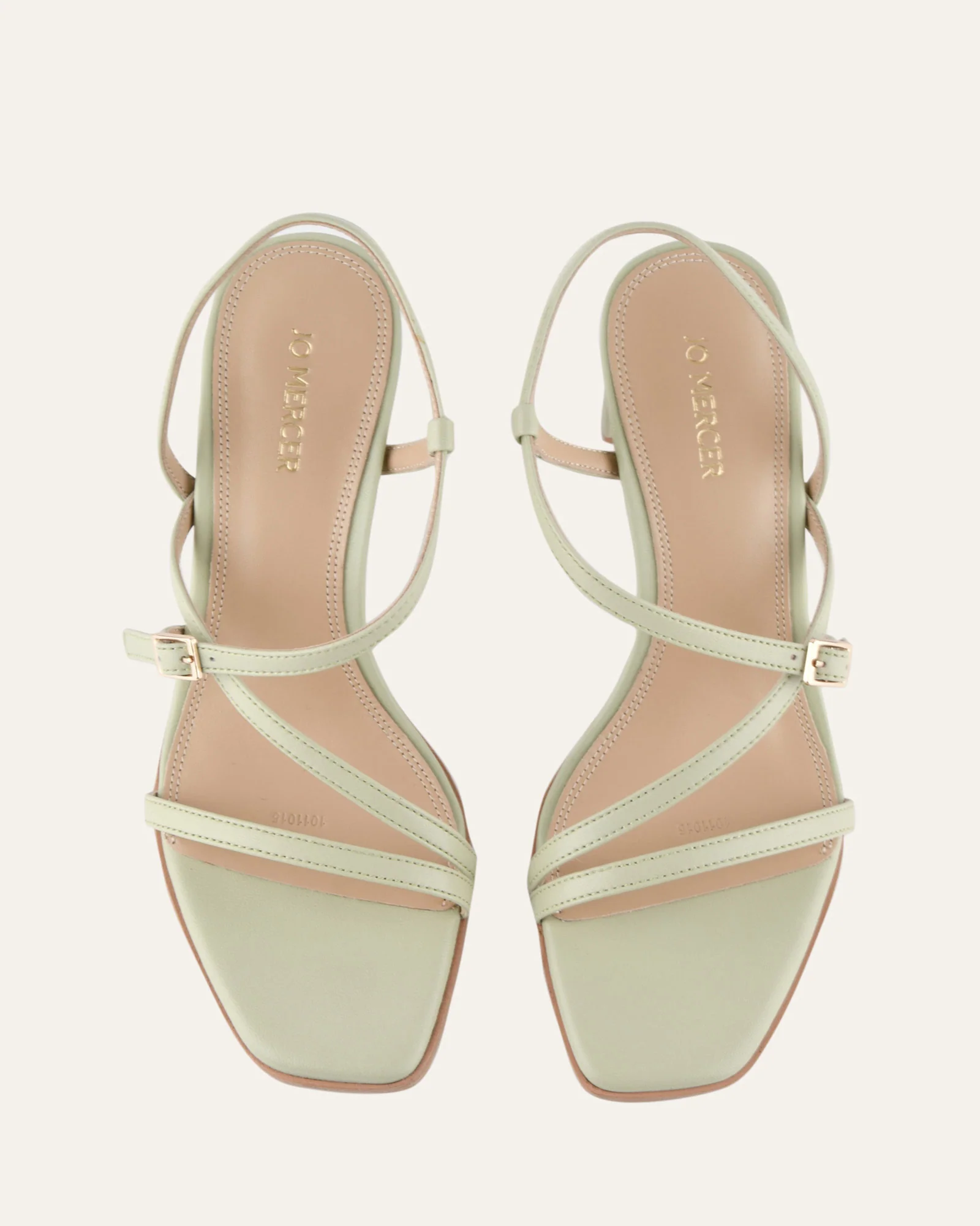 NALA MID HEEL SANDALS LIGHT SAGE LEATHER - Image 7