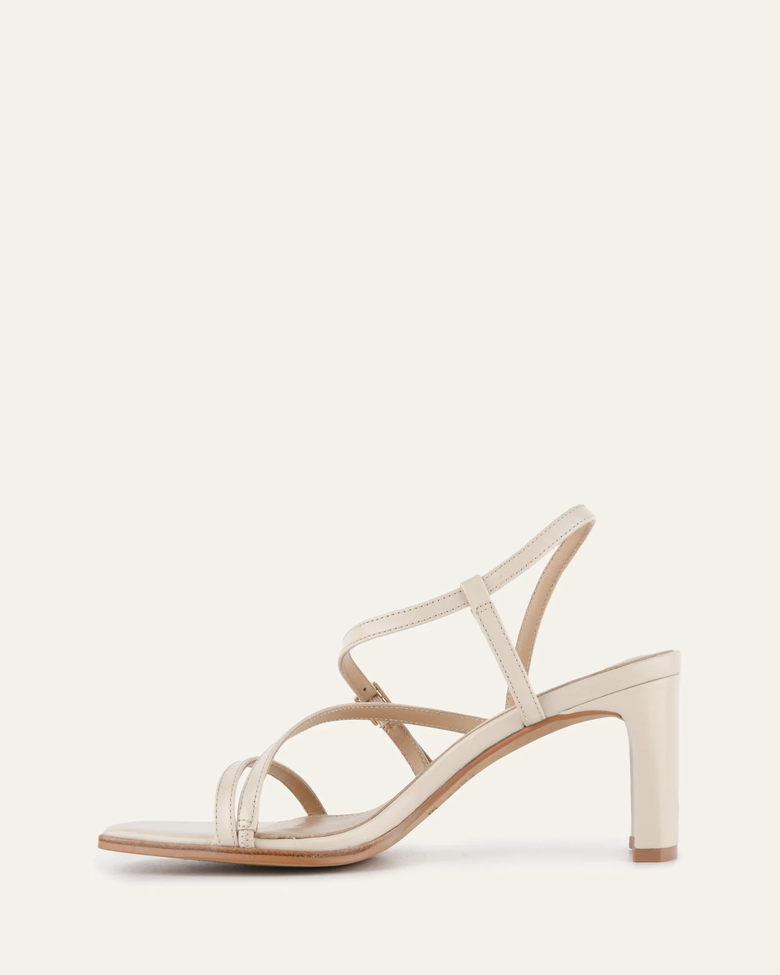 NALA MID HEEL SANDALS OFF WHITE LEATHER - Image 6