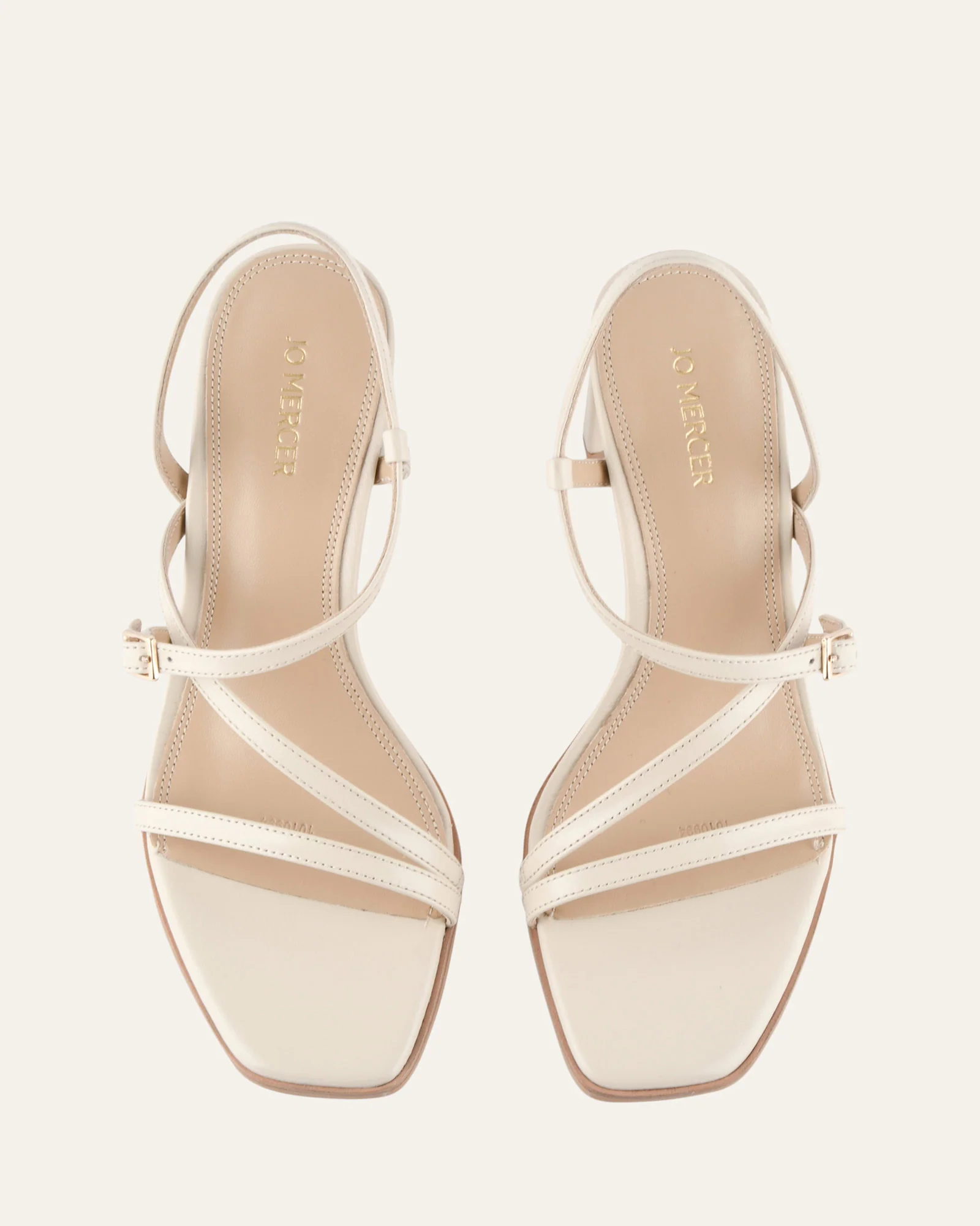NALA MID HEEL SANDALS OFF WHITE LEATHER - Image 7