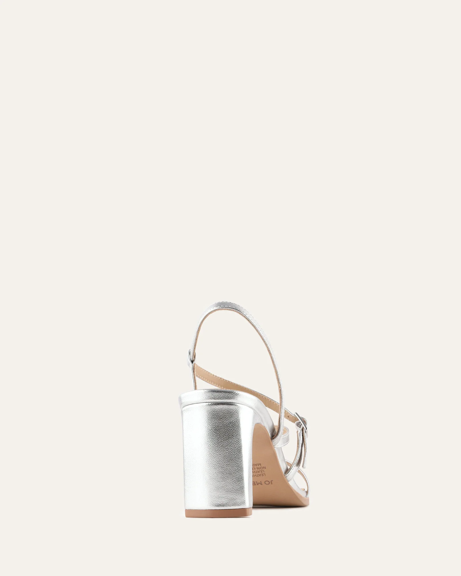 NALA MID HEEL SANDALS SILVER LEATHER - Image 5