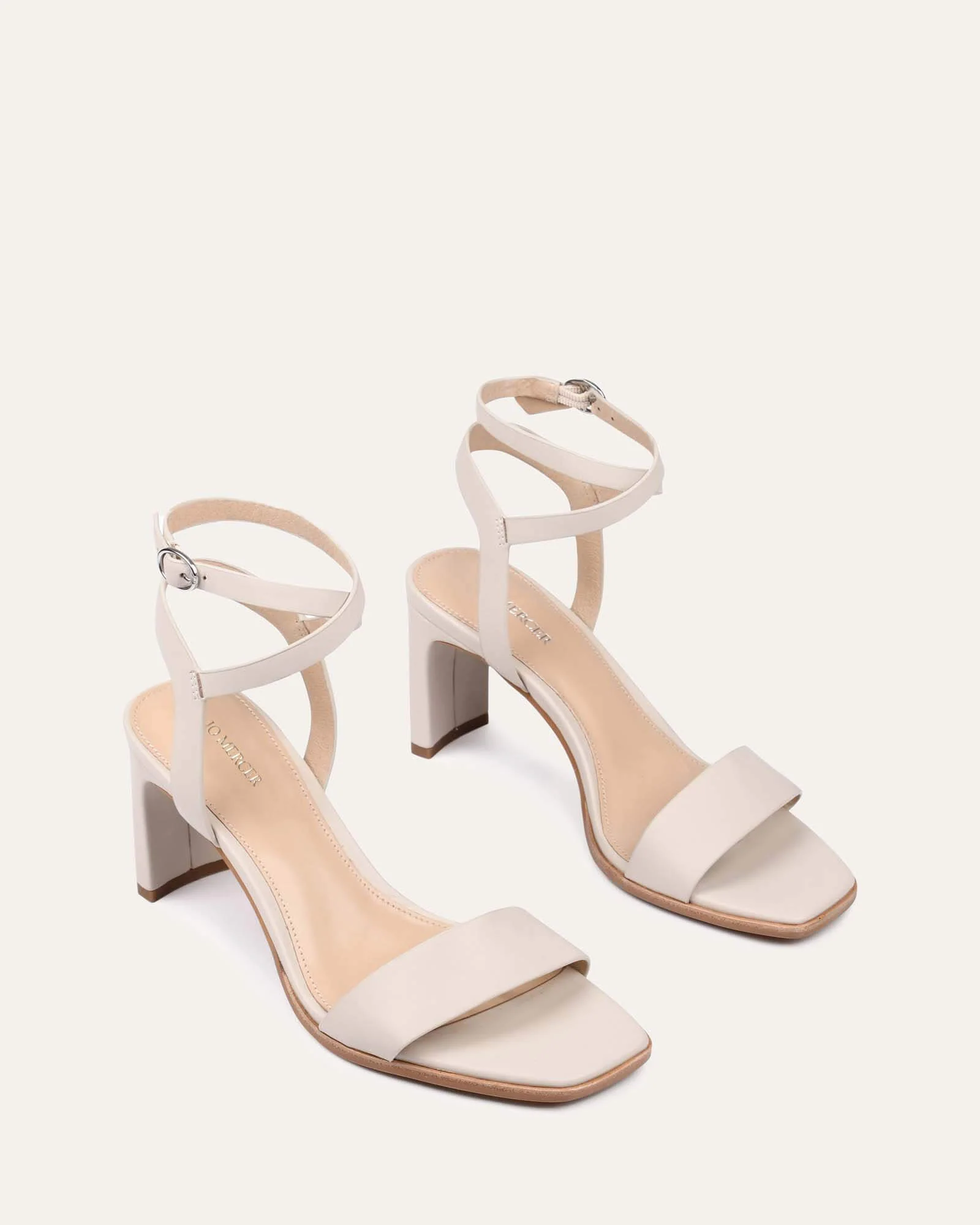 NATSU MID HEEL SANDALS BONE LEATHER - Image 3